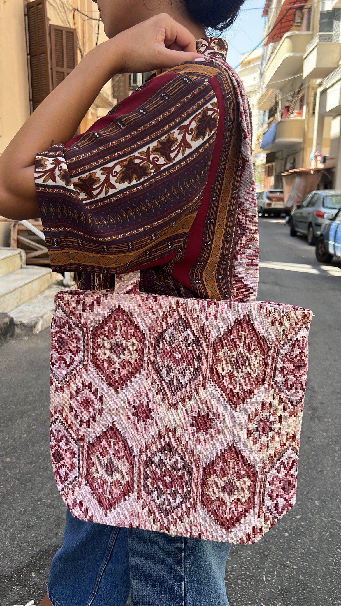 Pink Handmade Tote Bag