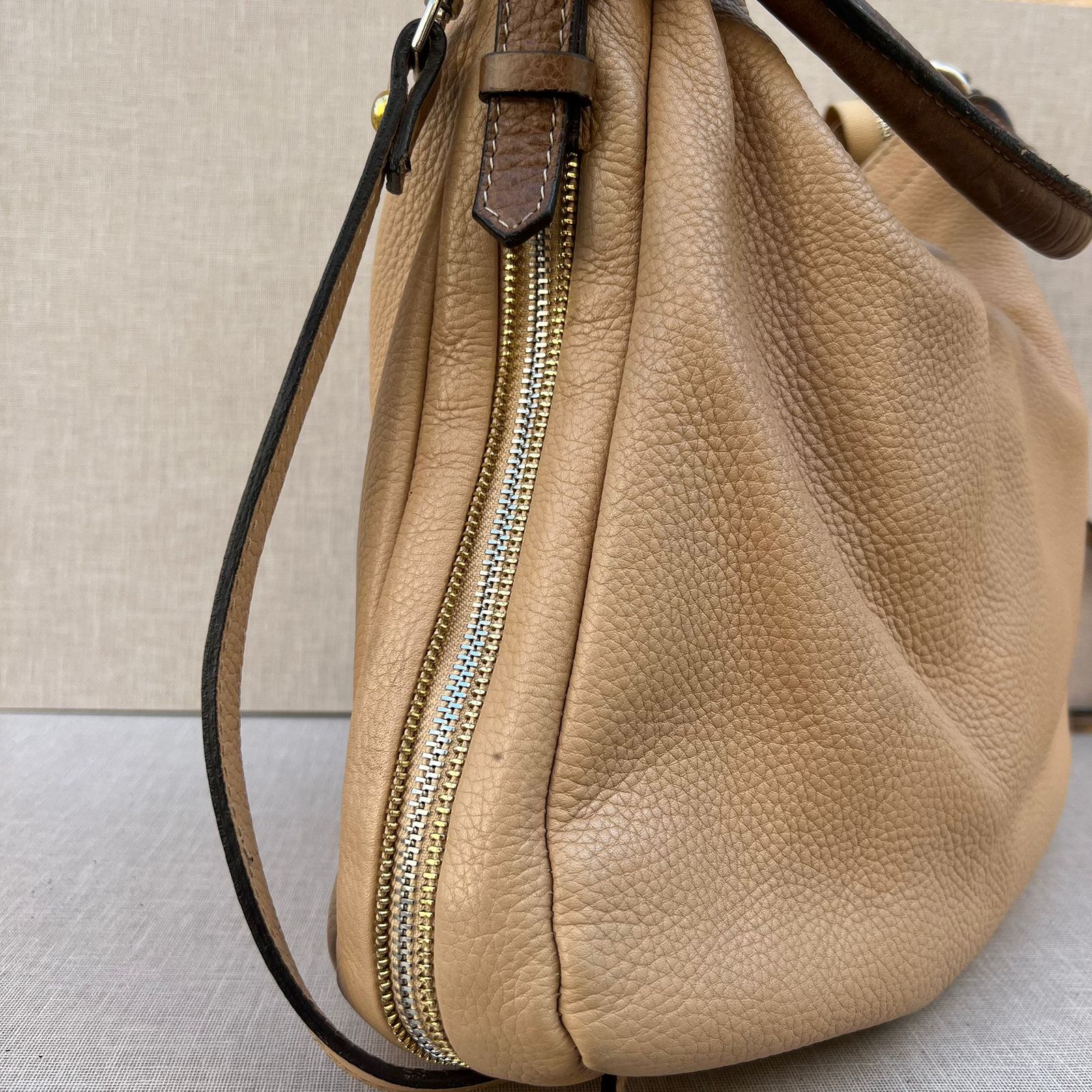 Tan Leather Shoulder Bag