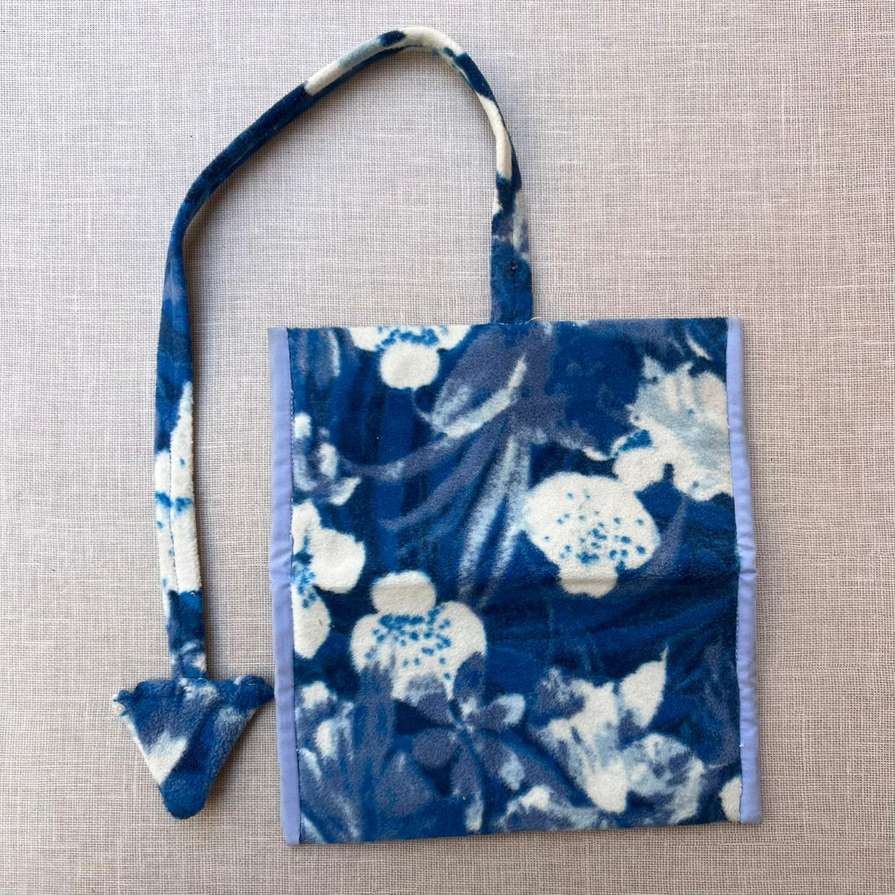 Blue Fleece Floral Tobacco Pouch