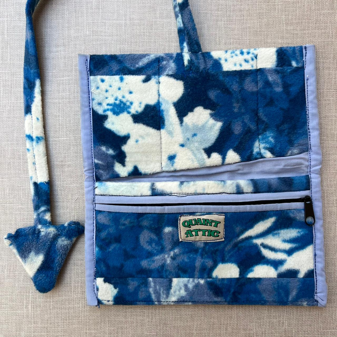 Blue Fleece Floral Tobacco Pouch