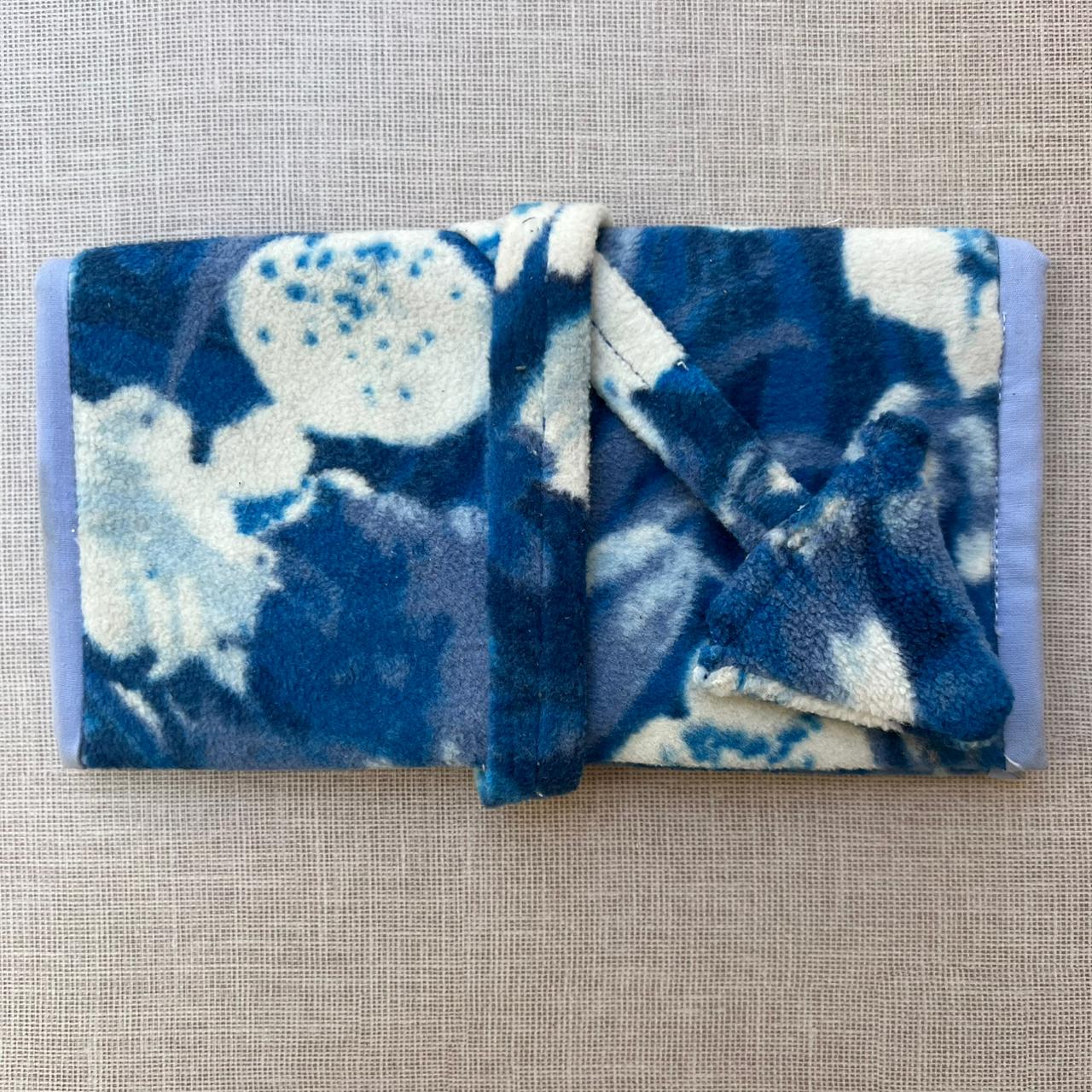 Blue Fleece Floral Tobacco Pouch