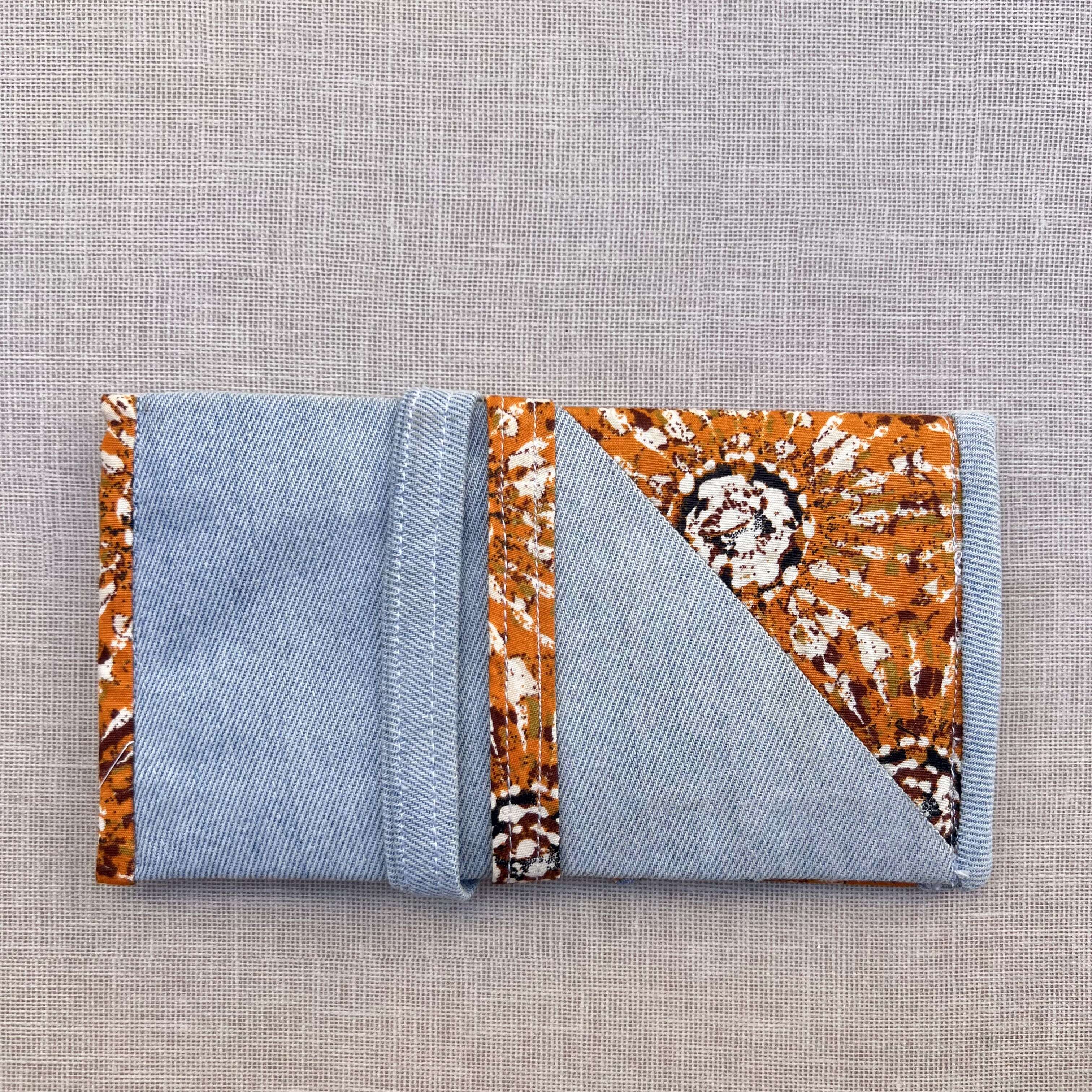 Orange Batik & Denim Tobacco Pouch