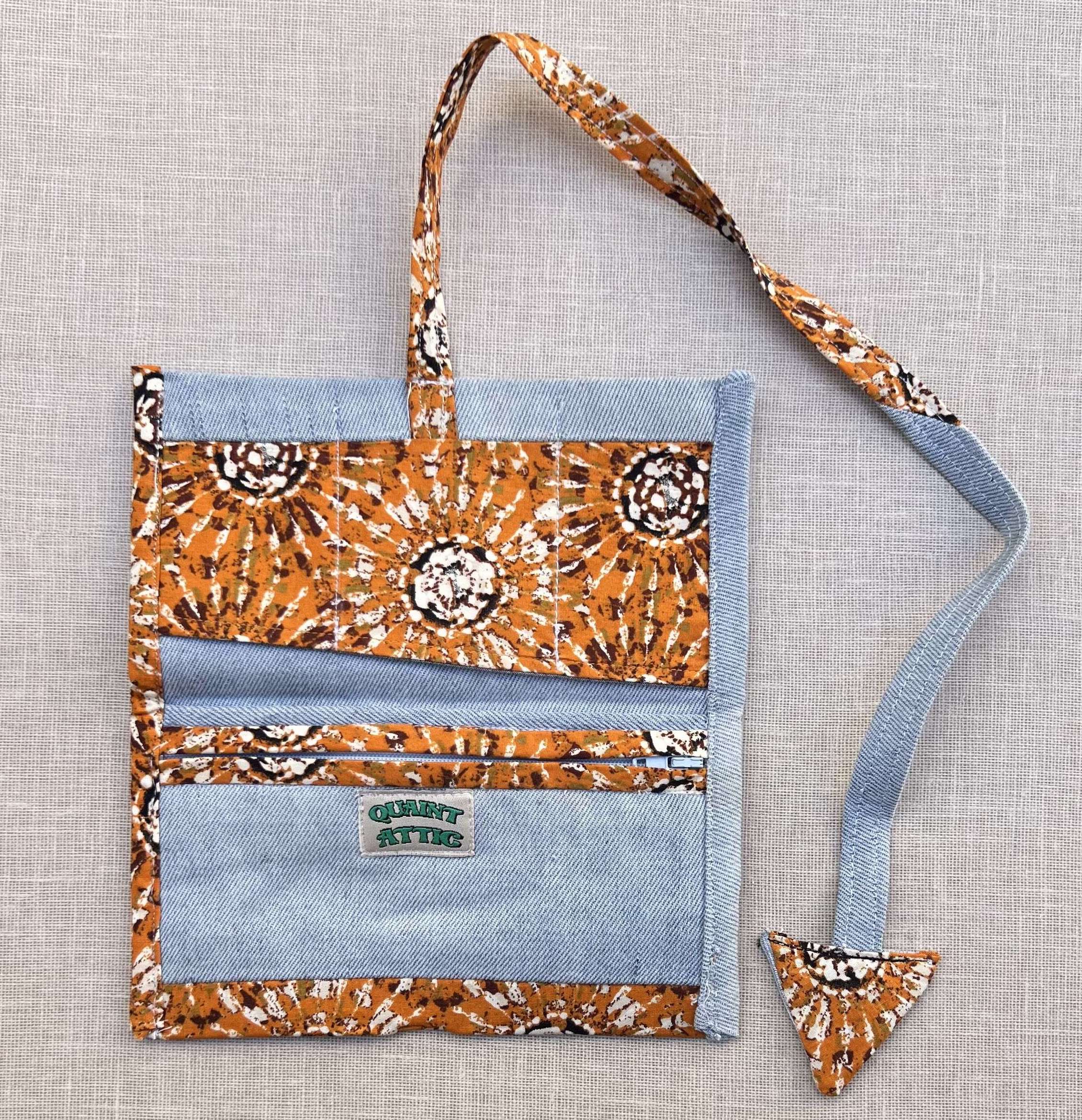 Orange Batik & Denim Tobacco Pouch