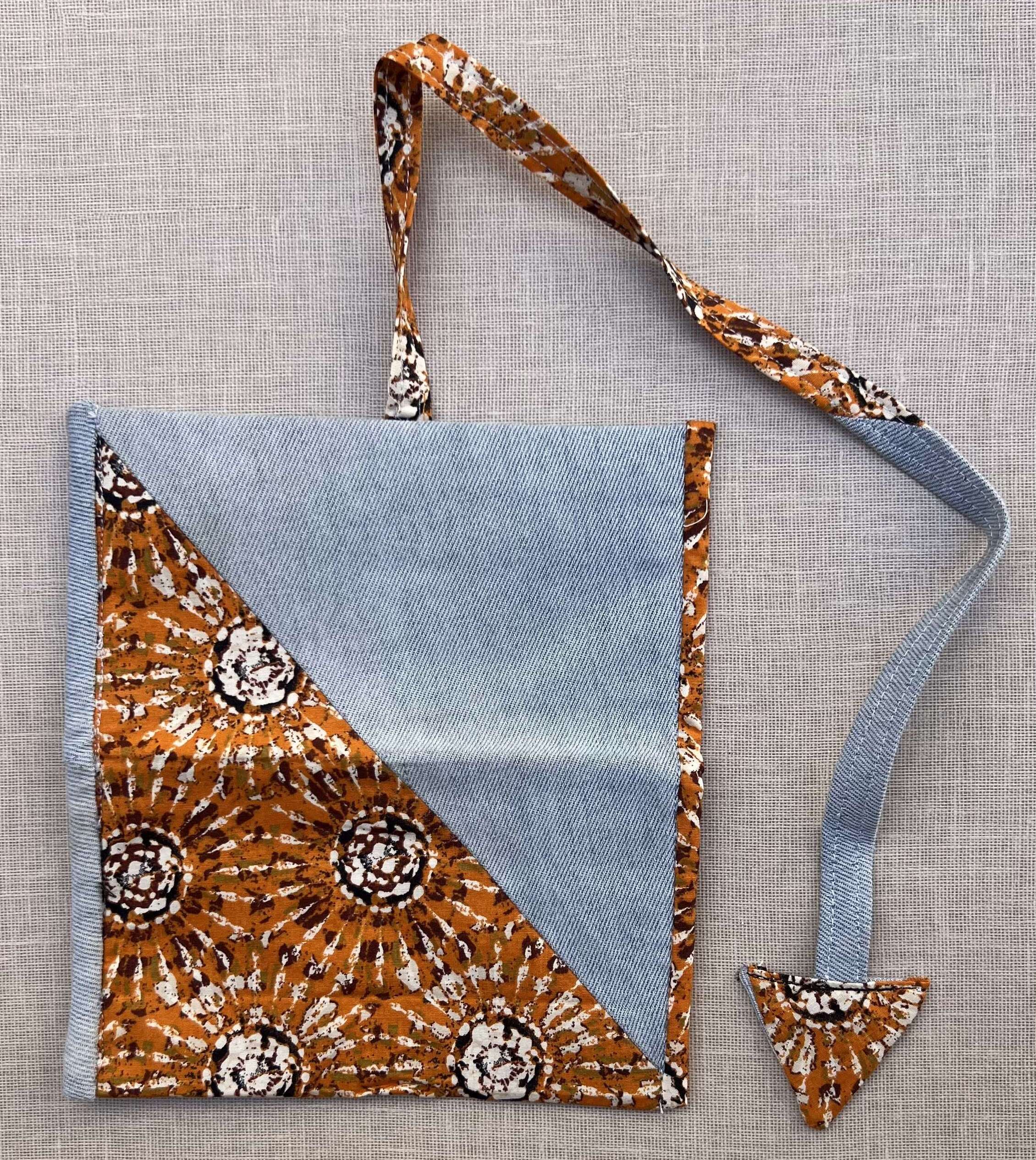 Orange Batik & Denim Tobacco Pouch