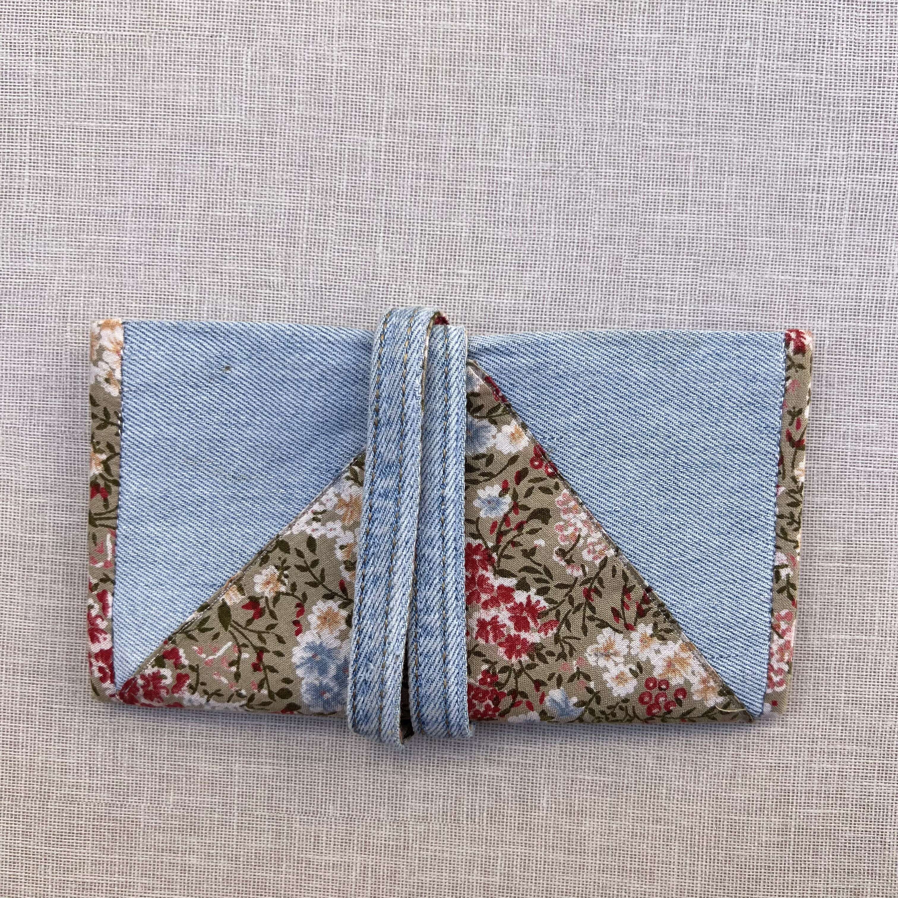 Patchwork Floral & Light Denim Tobacco Pouch
