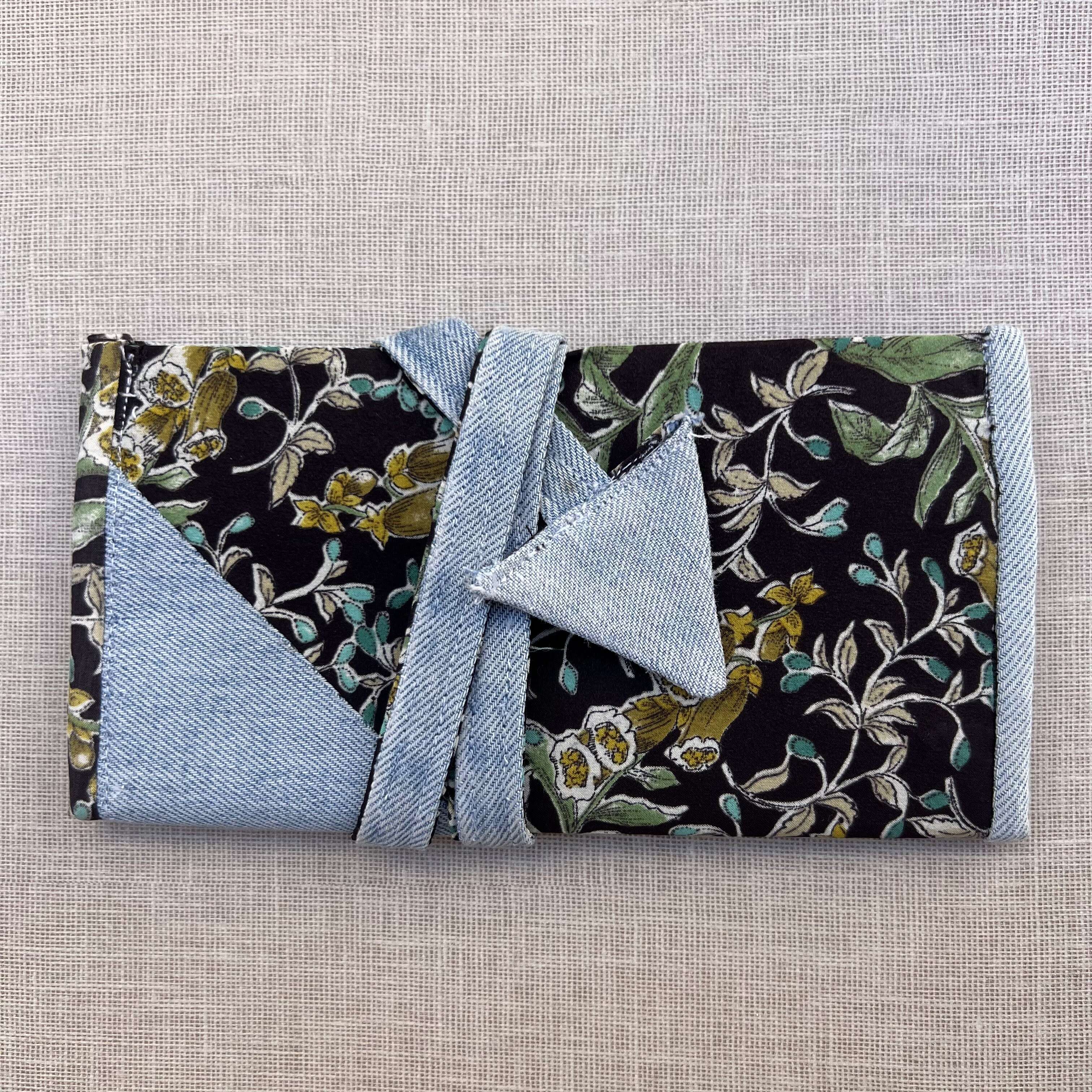Patchwork Floral Denim Tobacco Pouch