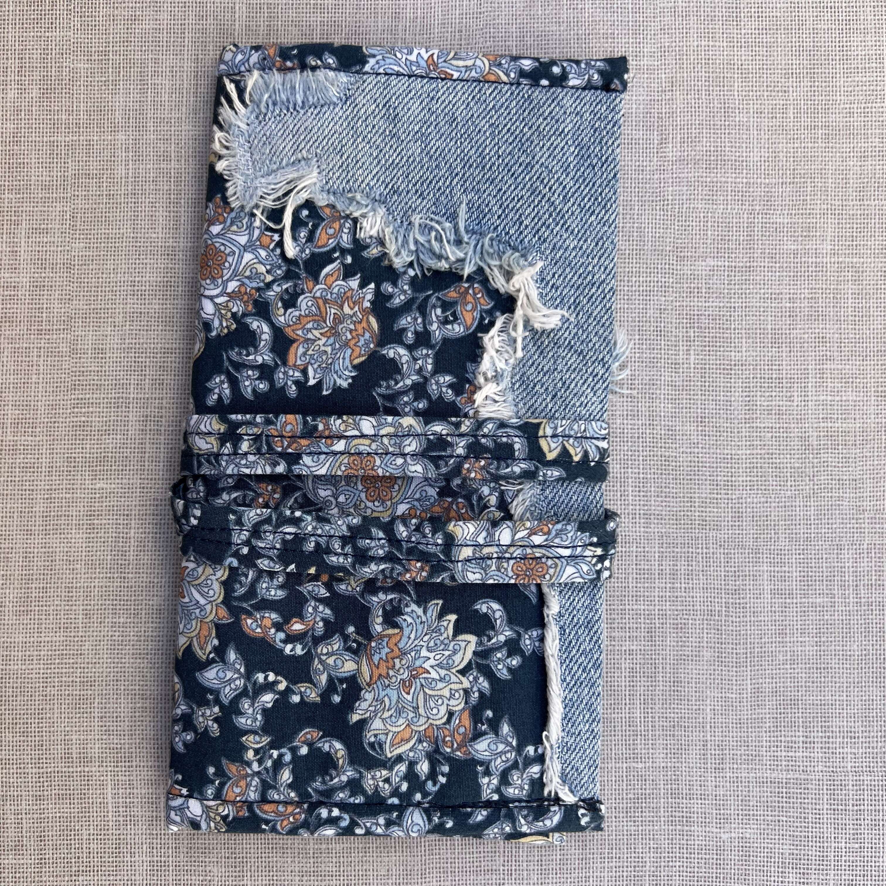 Dark Floral and Denim Tobacco Pouch