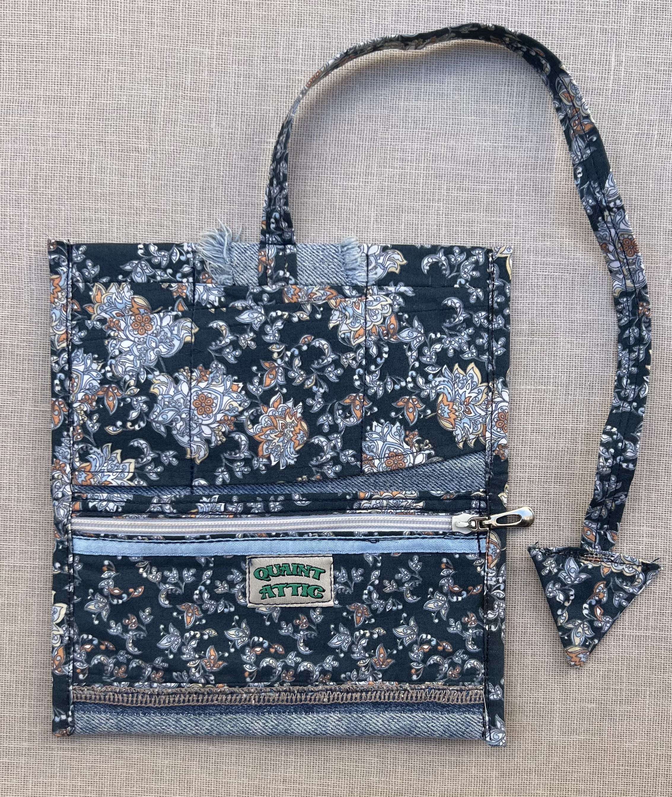 Dark Floral and Denim Tobacco Pouch