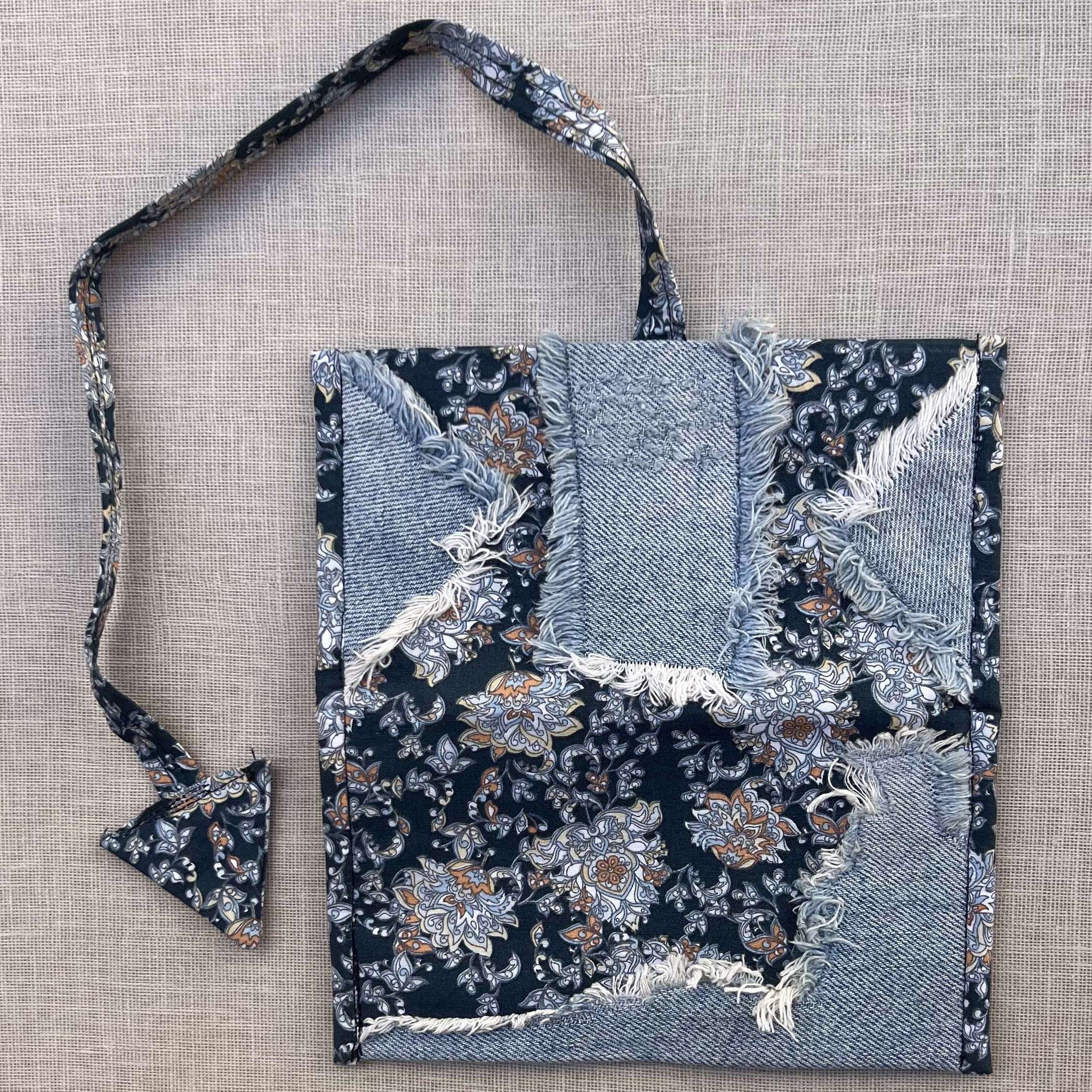 Dark Floral and Denim Tobacco Pouch