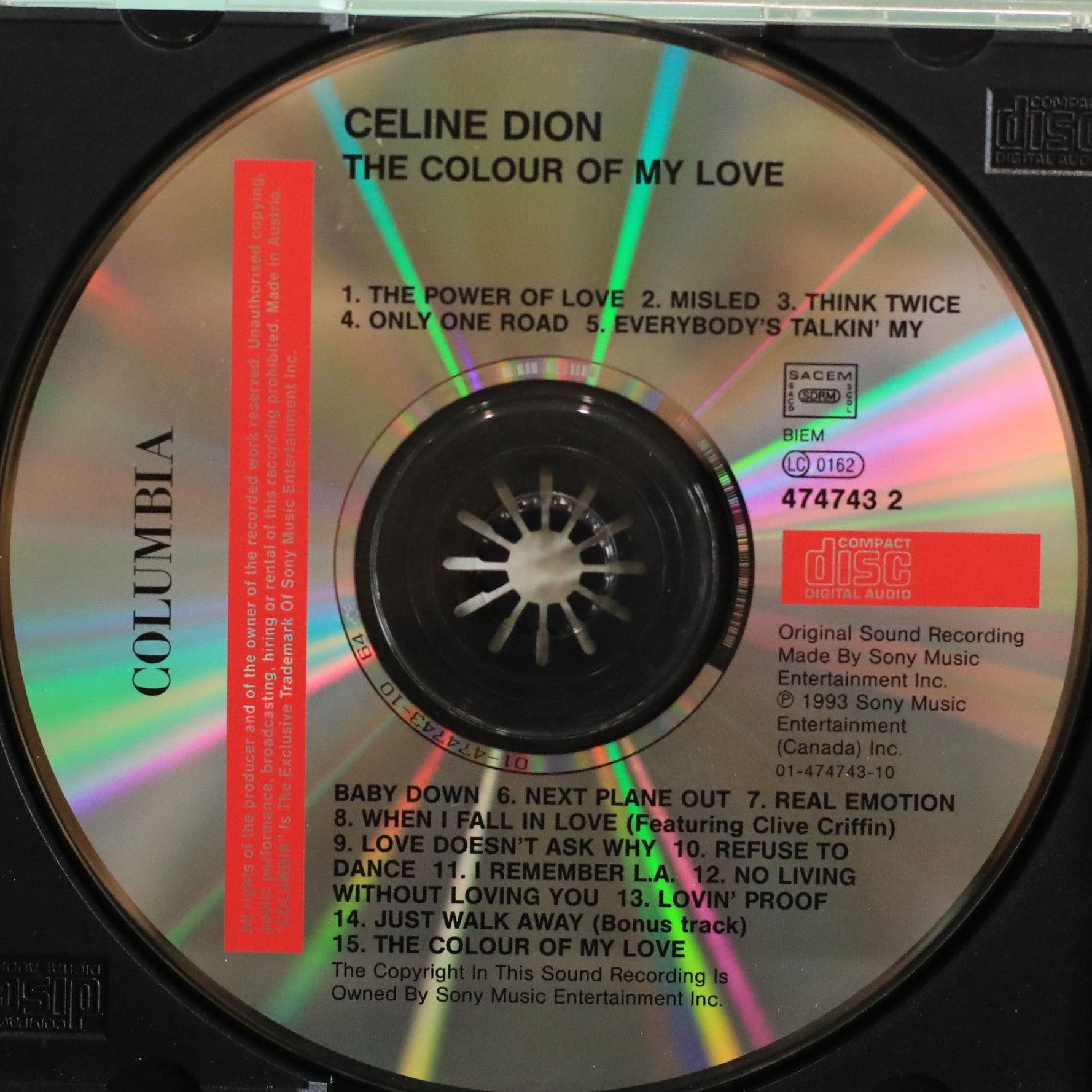 Celine Dion - The Colour of my Love