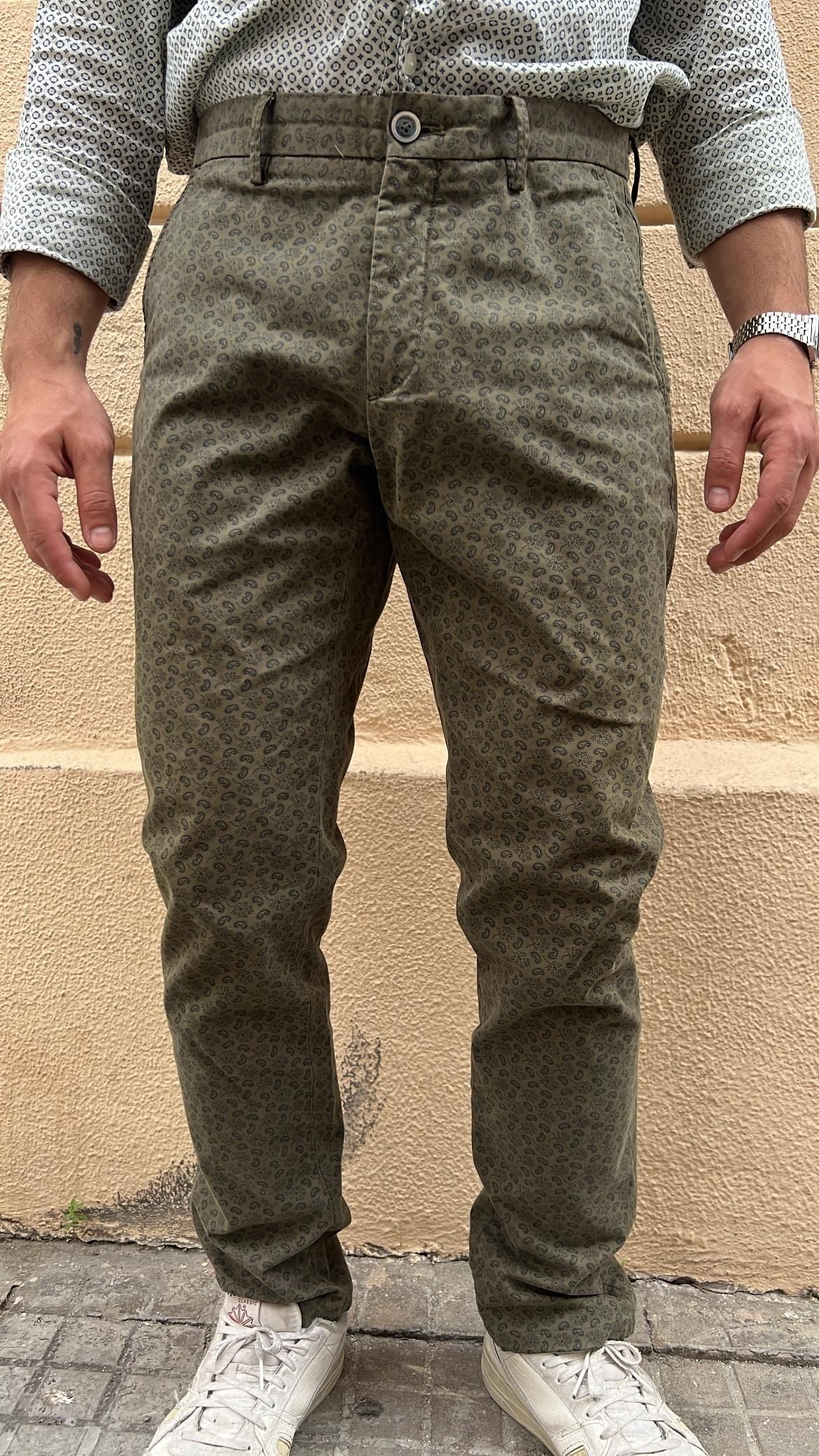 Green Paisley Pattern Trousers