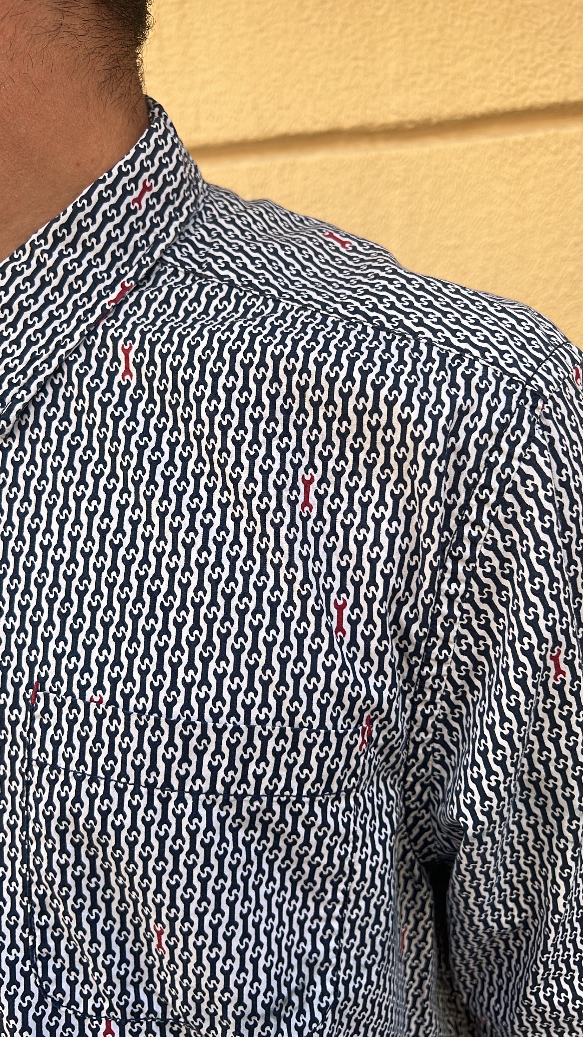 Navy Wrench Print Shirt