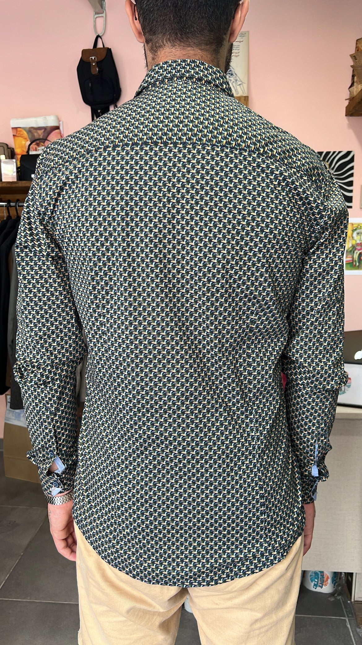 Abstract Micro-Print Shirt