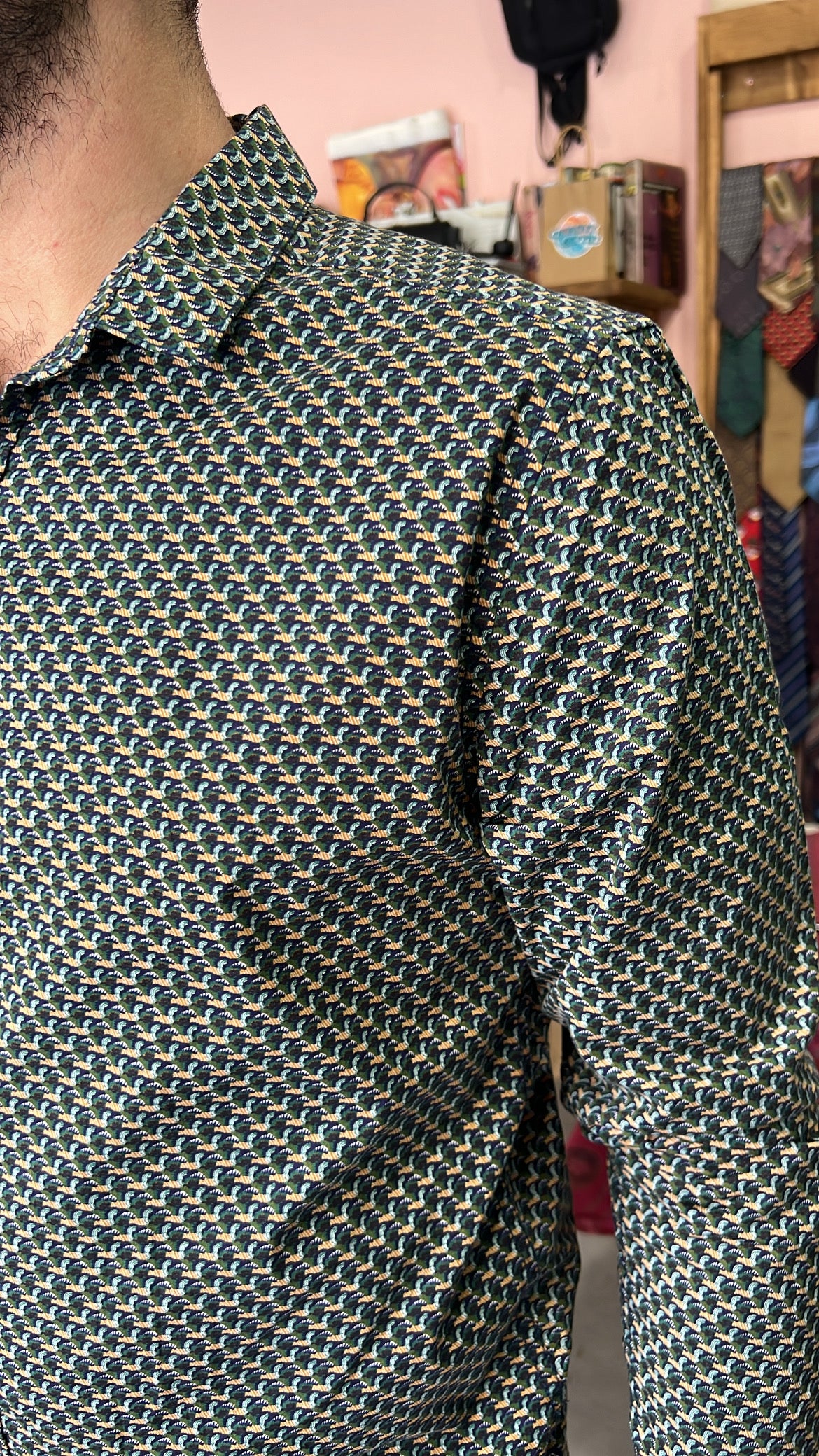 Abstract Micro-Print Shirt