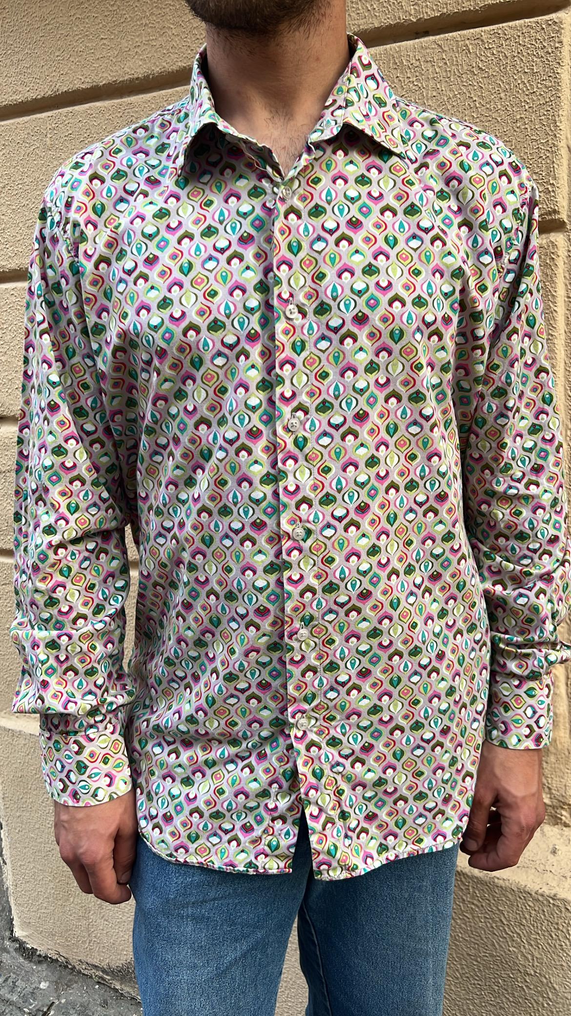 Multi-Color '60s Mod Print Shirt