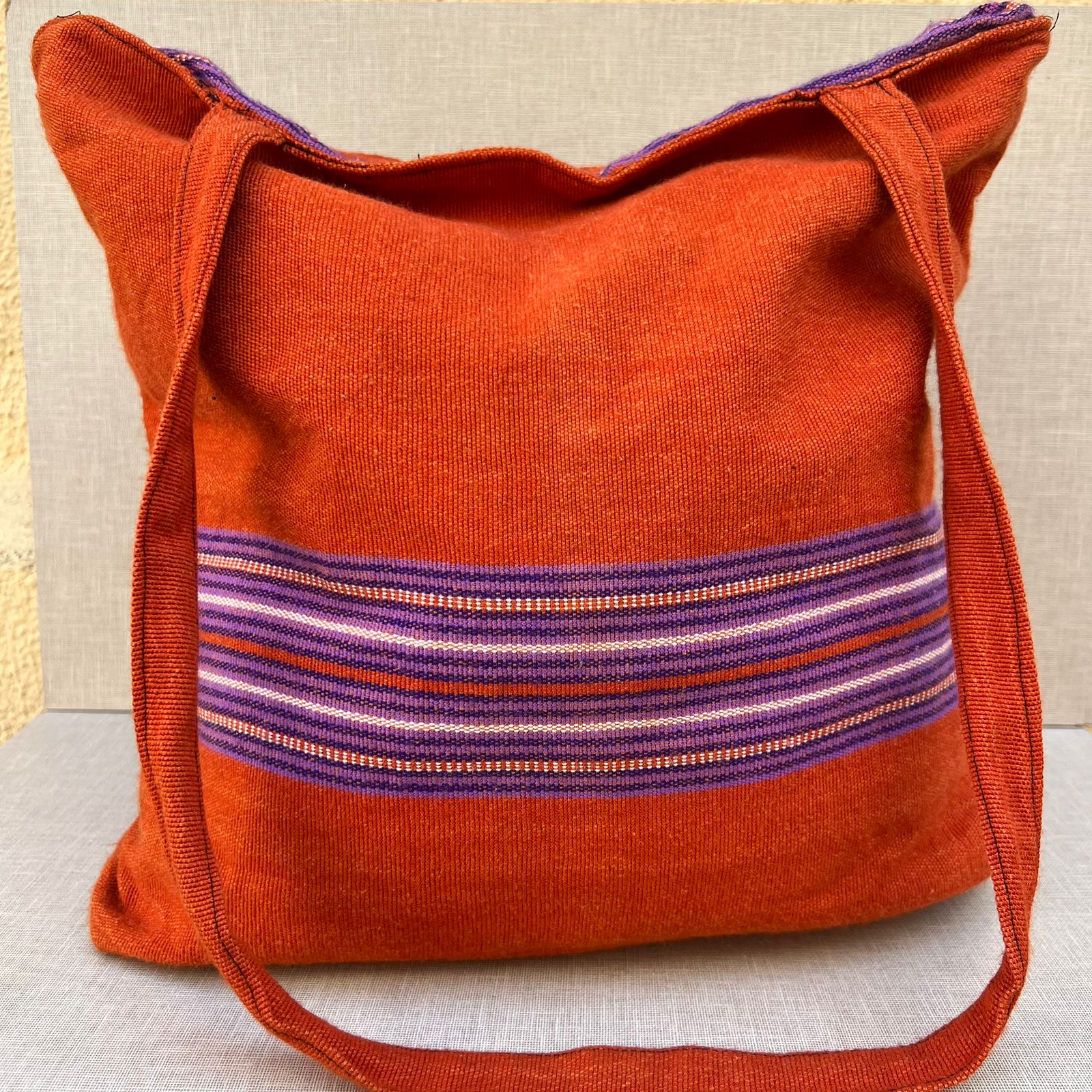 Woven Orange Tote Bag