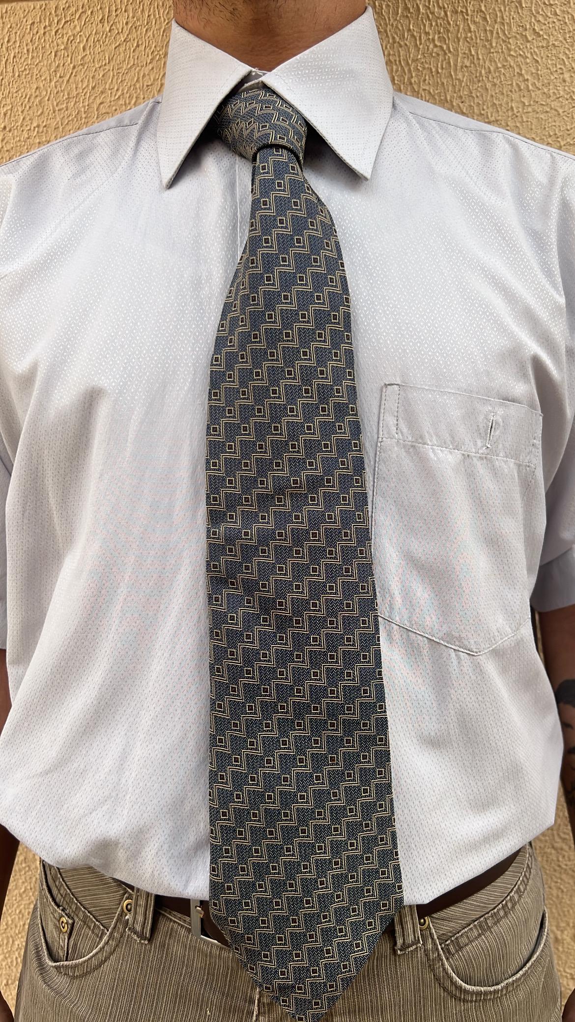Grey Geometric Tie