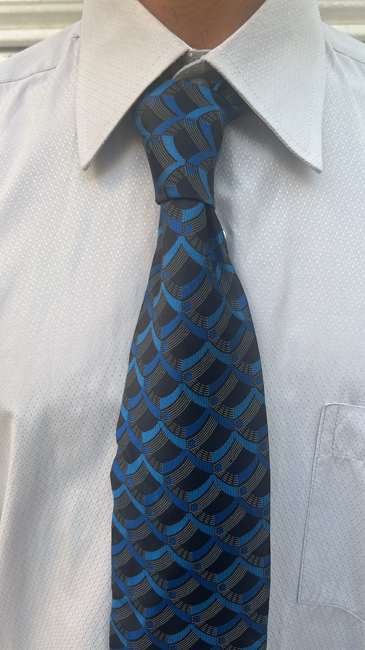 Black & Blue Geometric Tie
