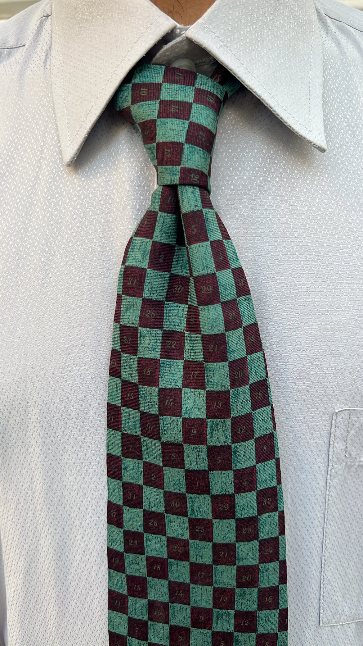 Green Checkered Tie
