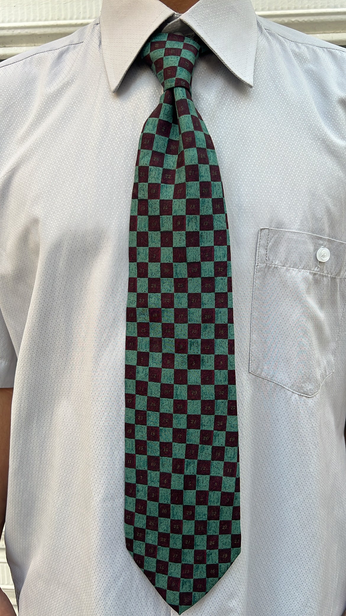 Green Checkered Tie