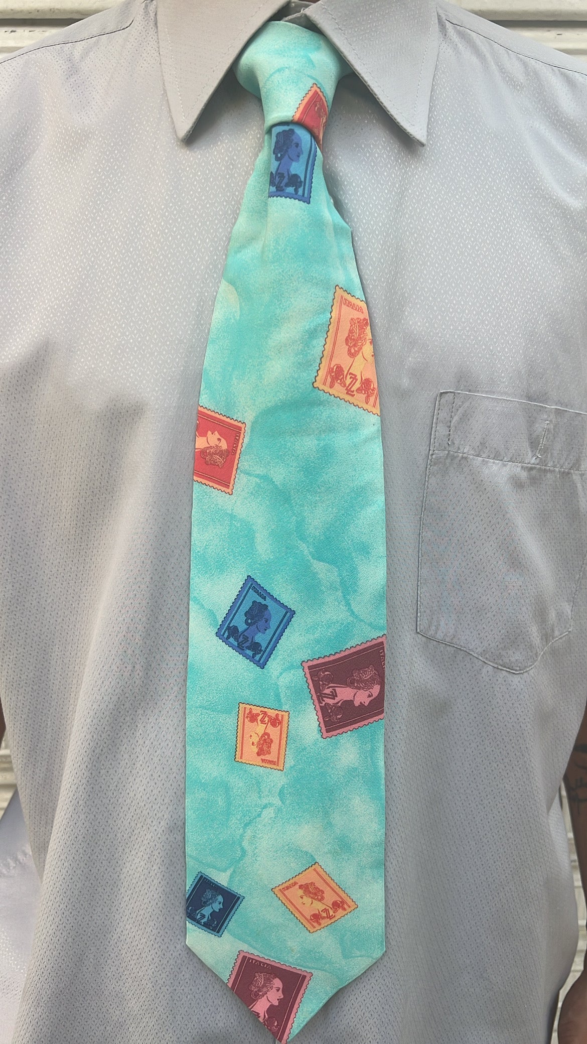 Stamp Print Necktie