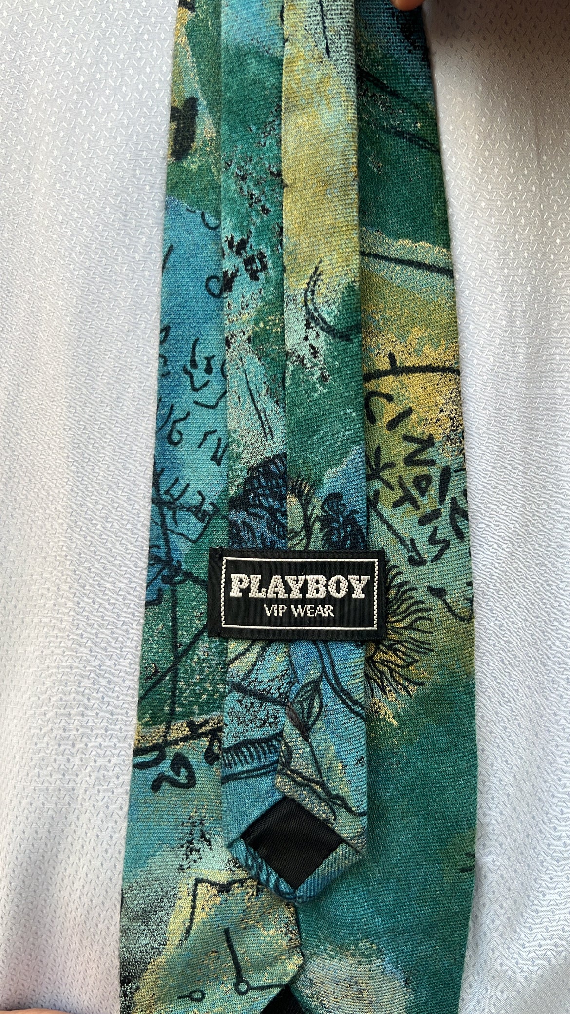 Playboy Abstract Green Tie