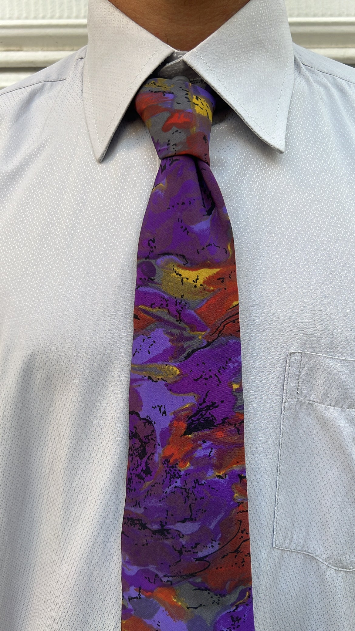 Purple Abstract Necktie