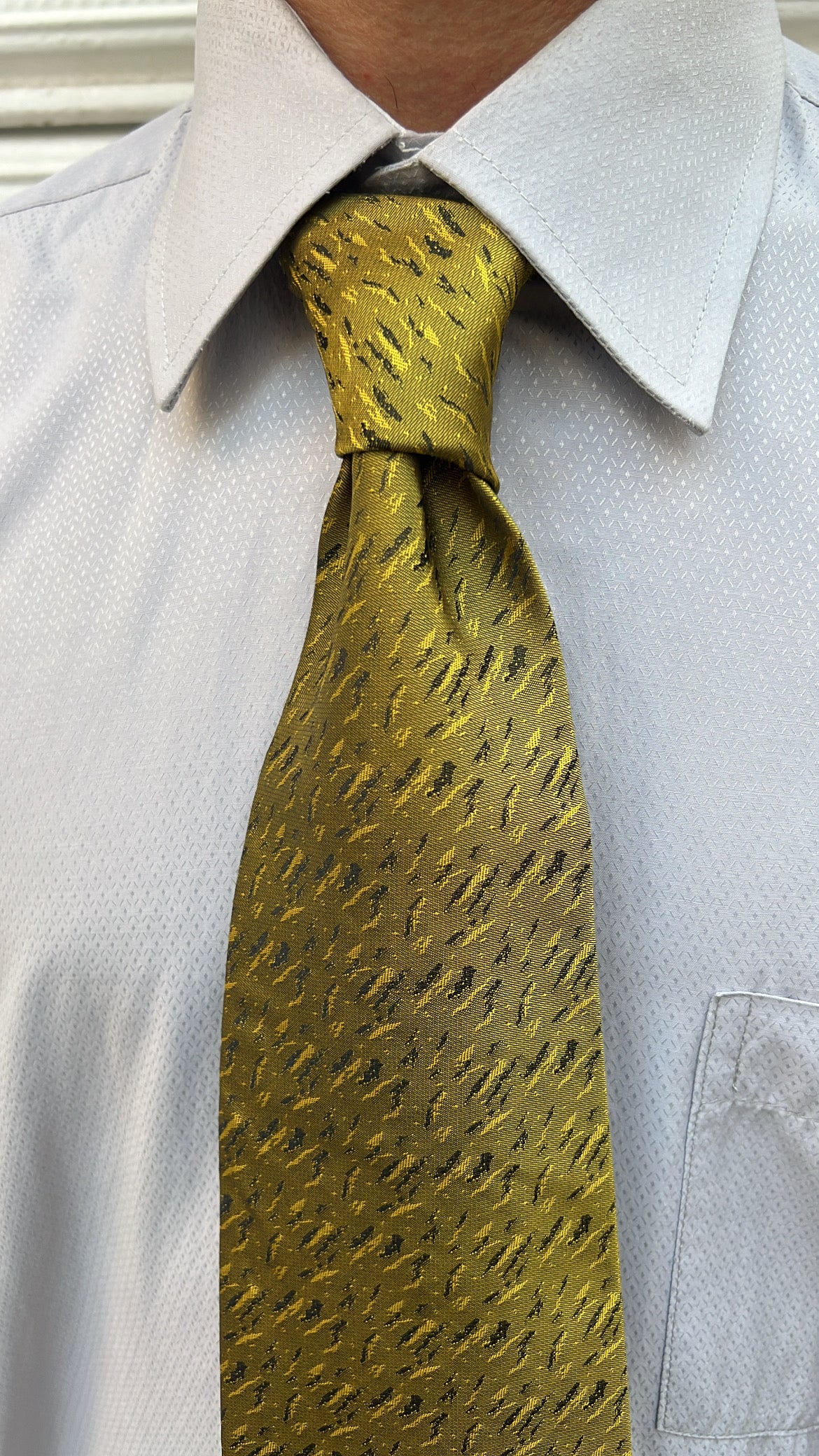 Textured Gold and Black Necktie