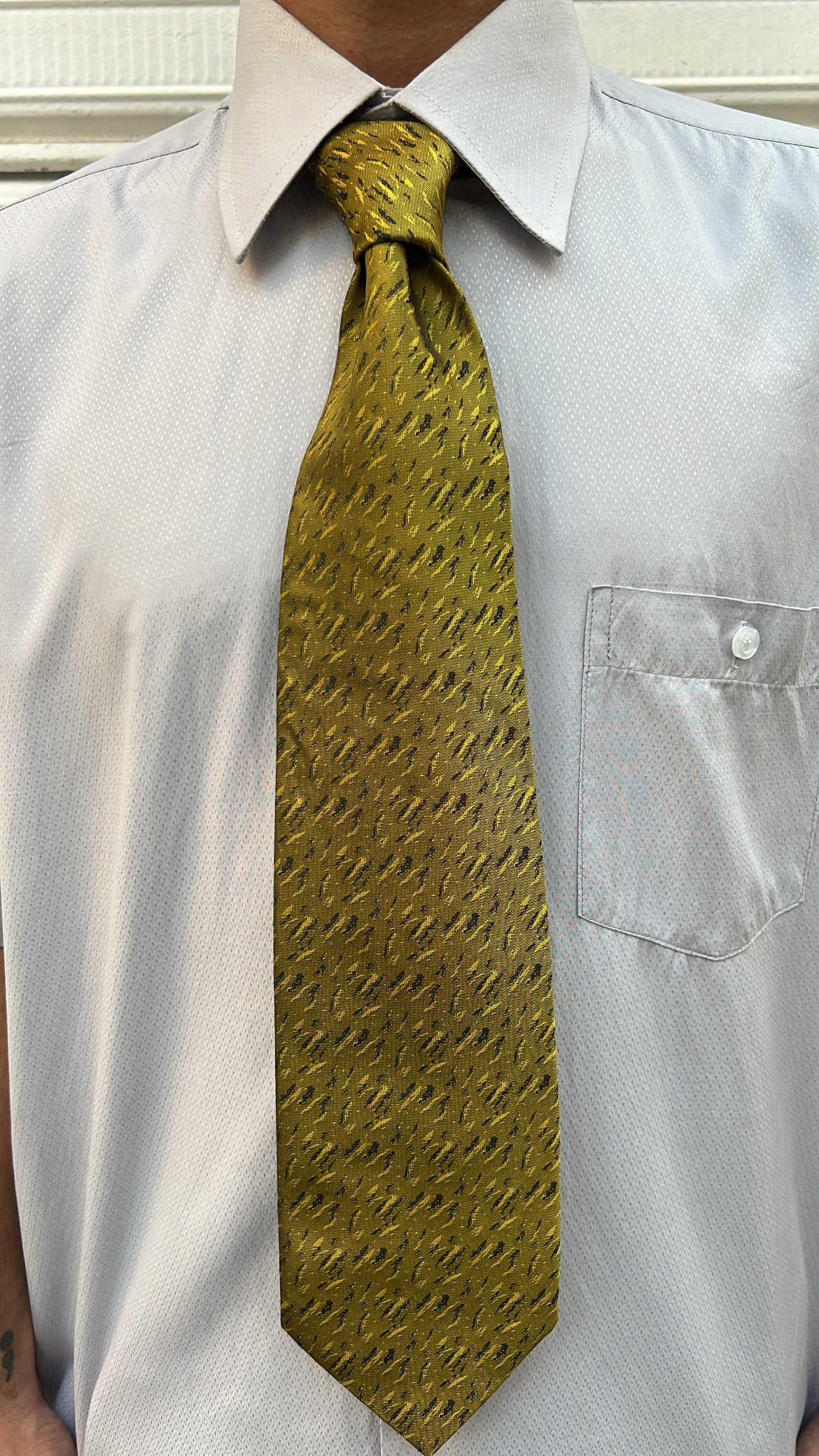 Textured Gold and Black Necktie