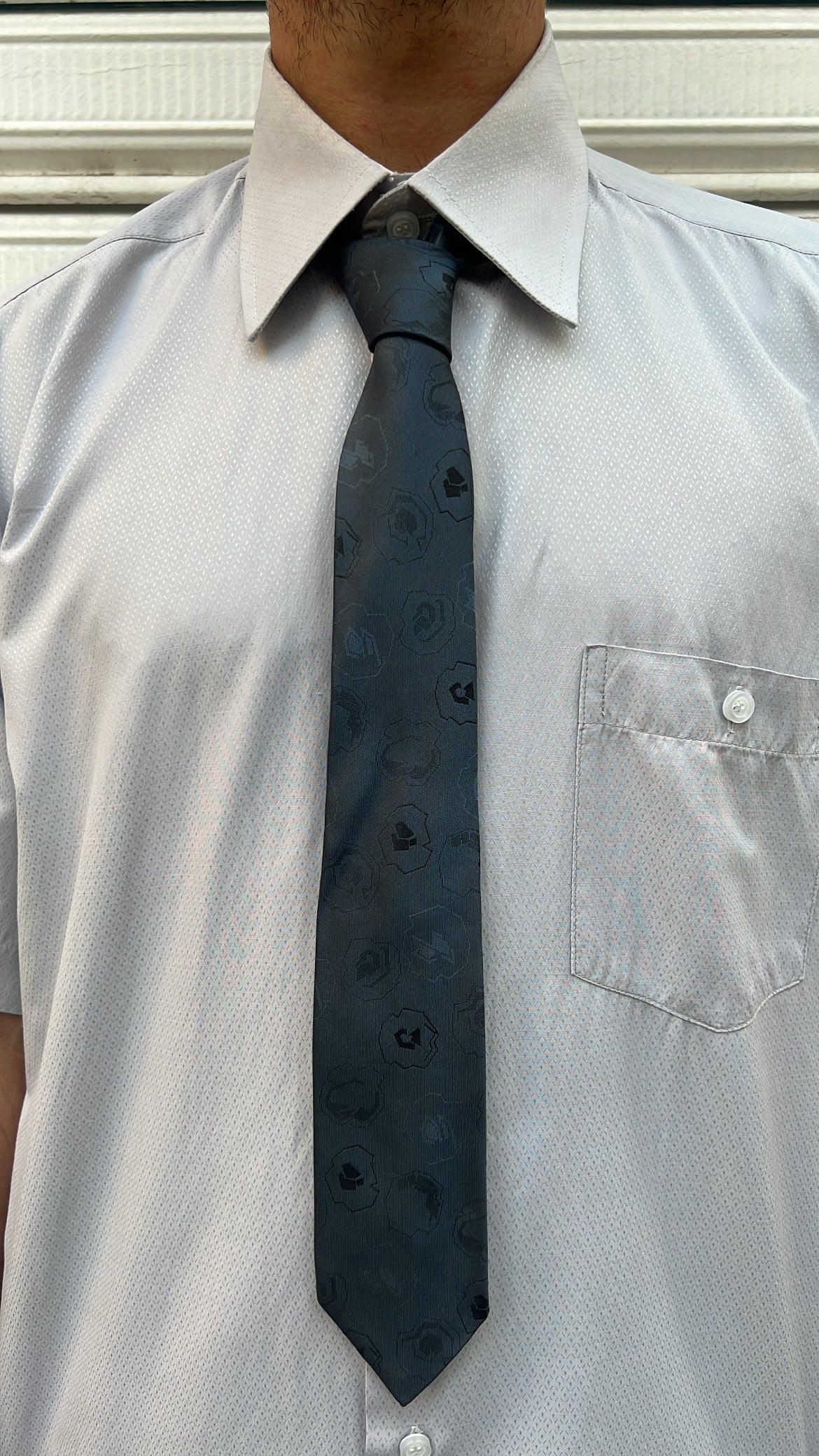 Charcoal Gray Floral Necktie