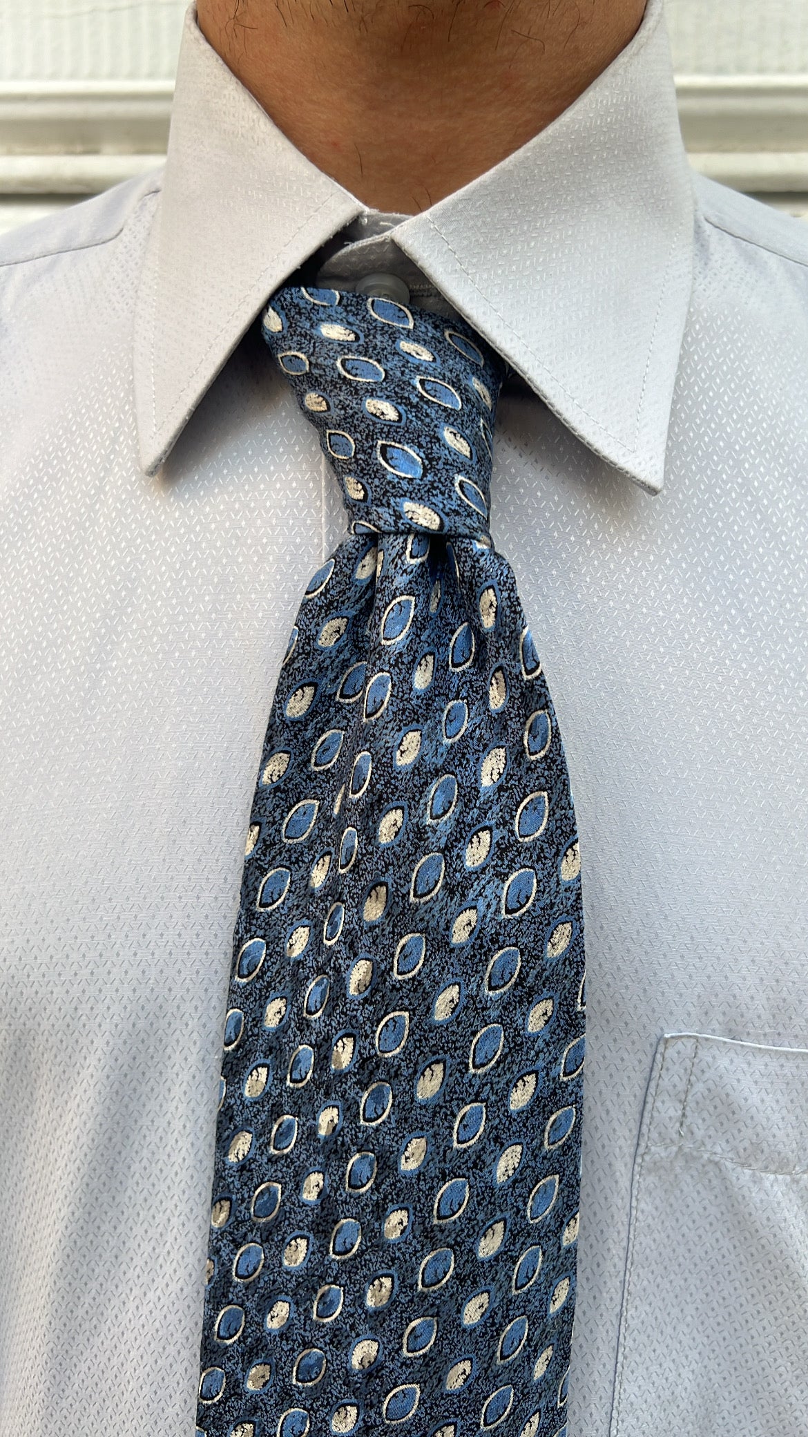 Blue Vintage Patterned Tie