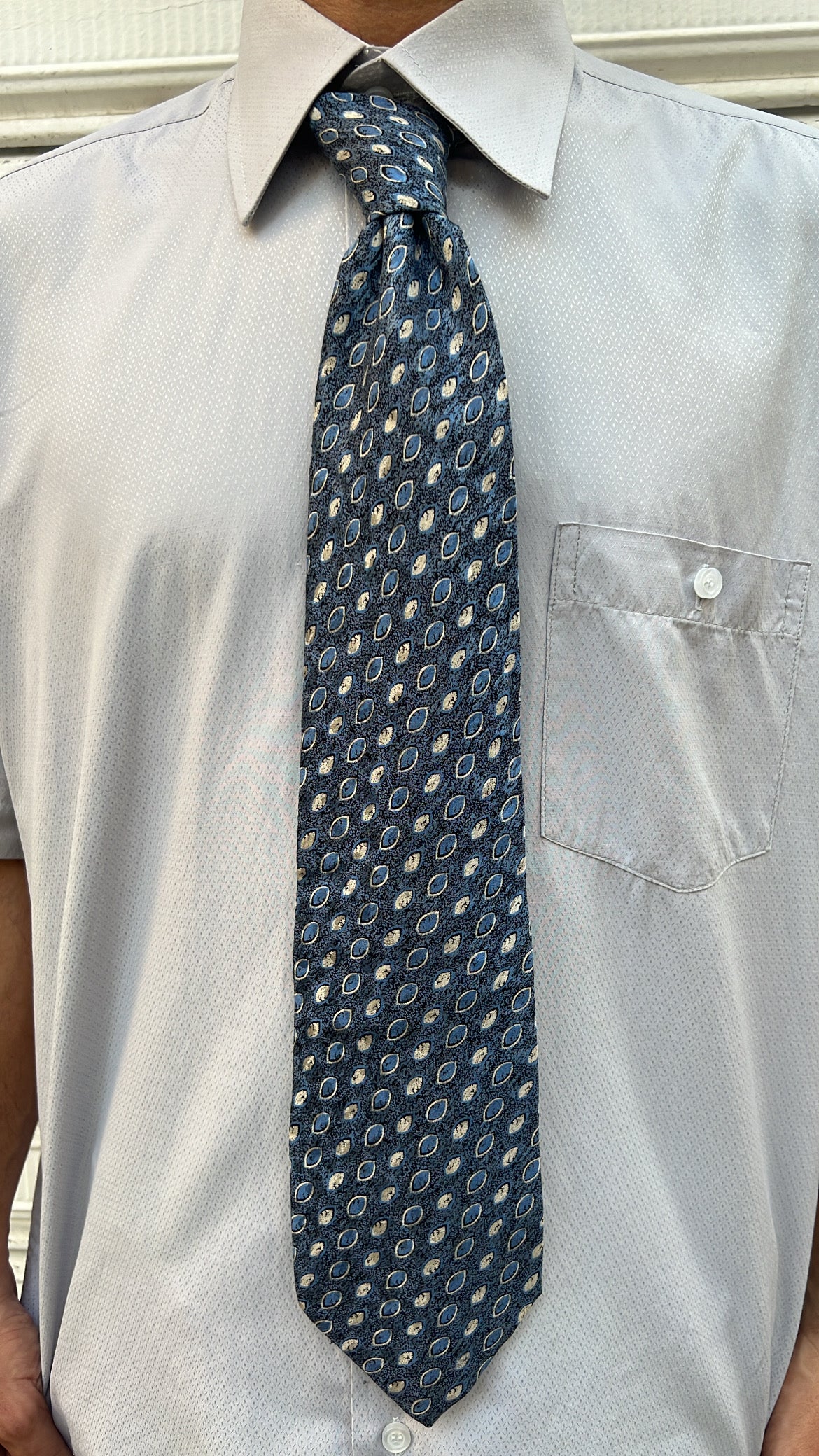 Blue Vintage Patterned Tie