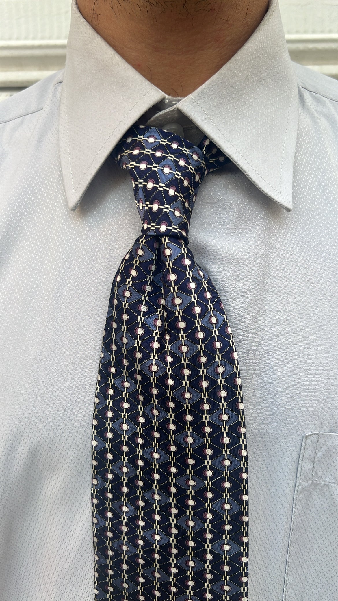 Dark Blue Geometric Tie