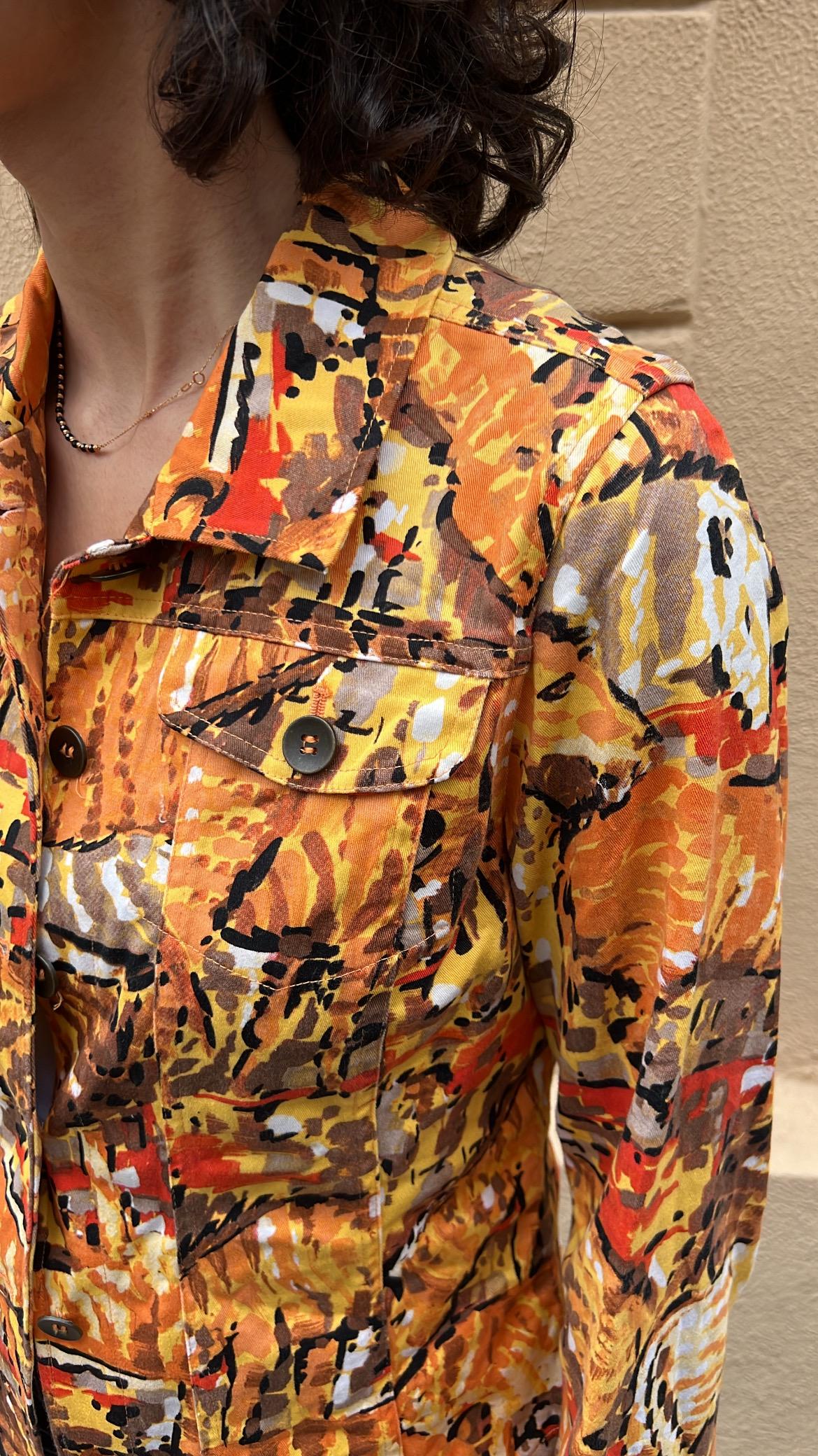 Abstract Denim Jacket