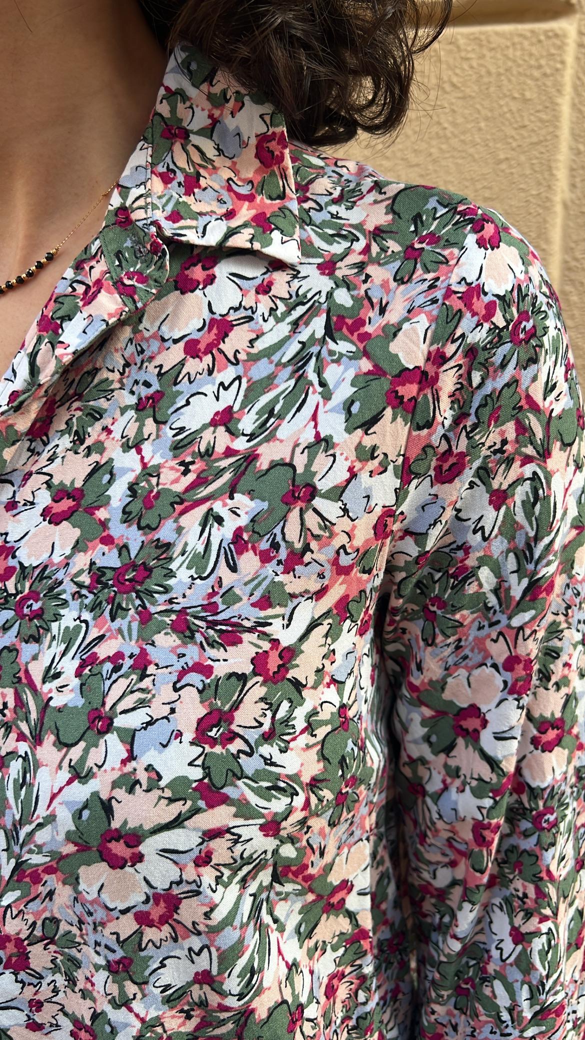 Dusty Pink and Sage Floral Top