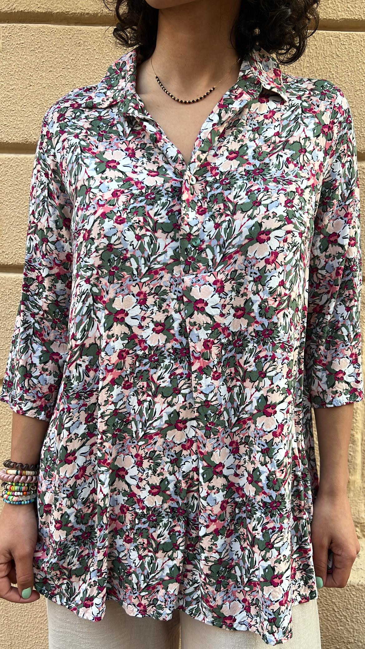 Dusty Pink and Sage Floral Top
