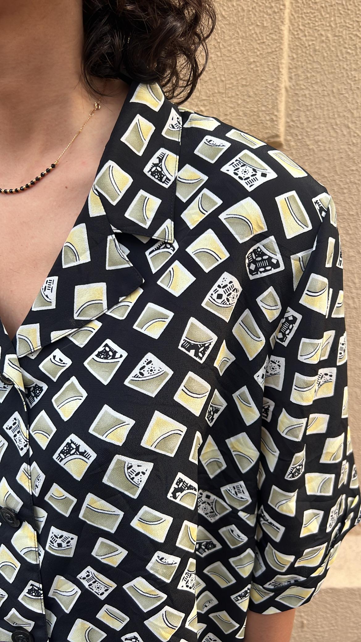 Tiled Abstract Print Blouse