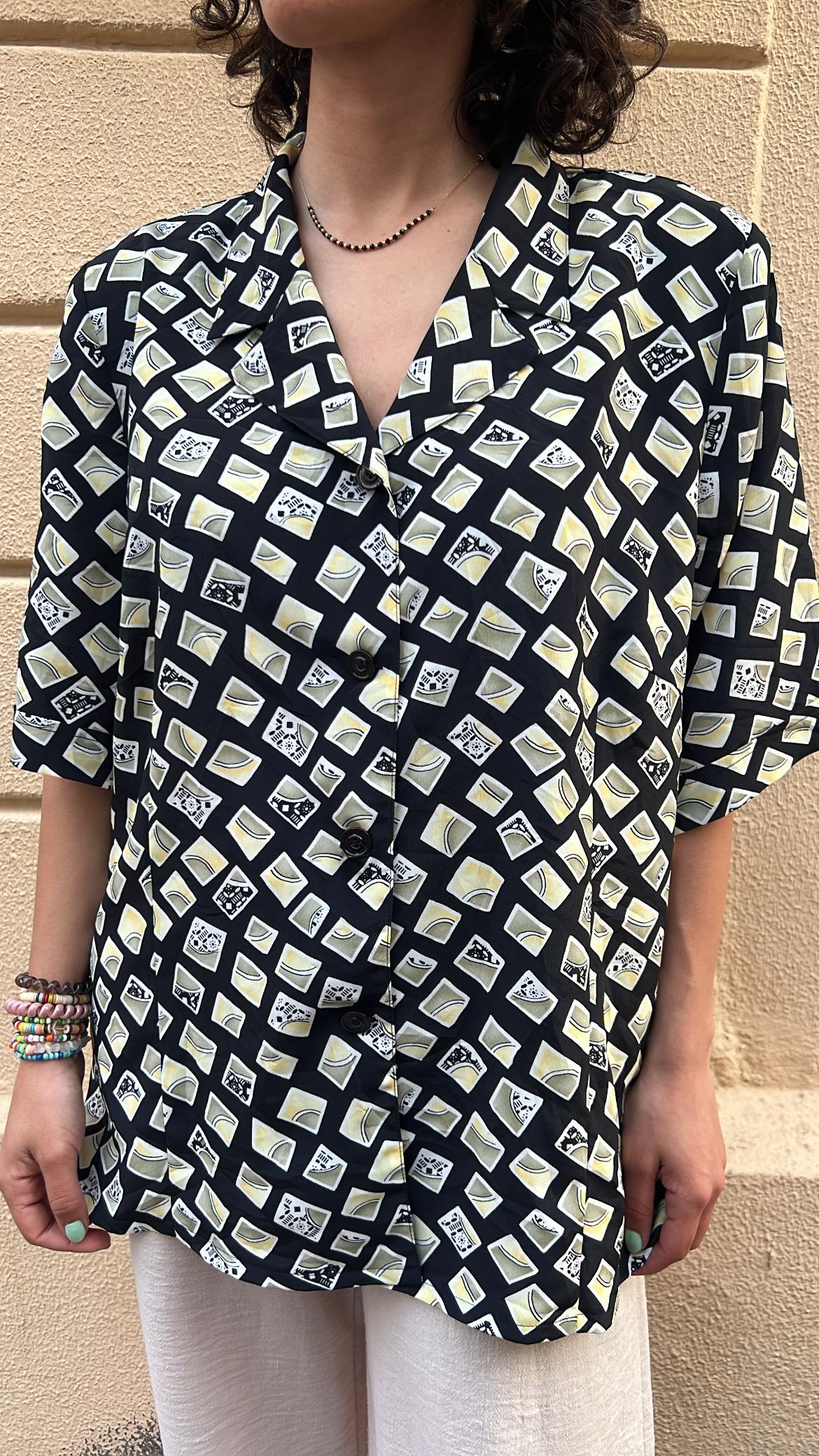 Tiled Abstract Print Blouse