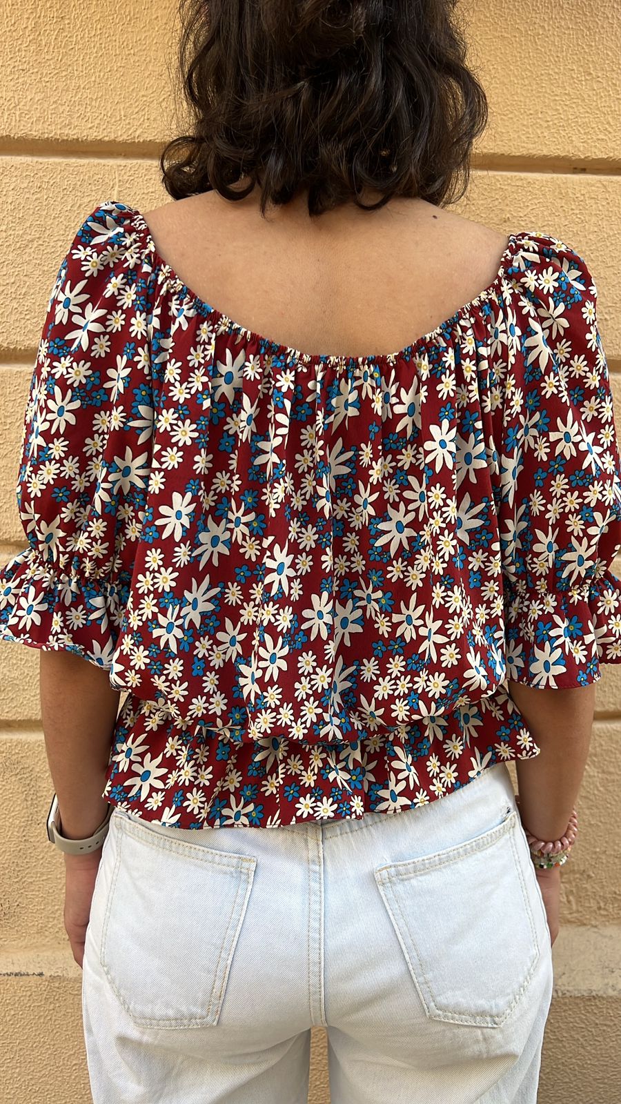 Burgundy Floral Blouse