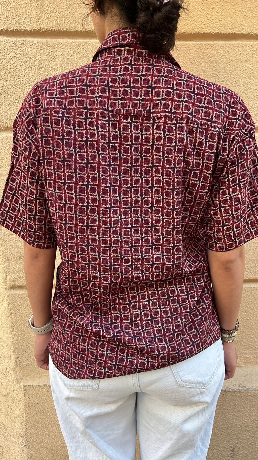 Burgundy Patterned Shirt