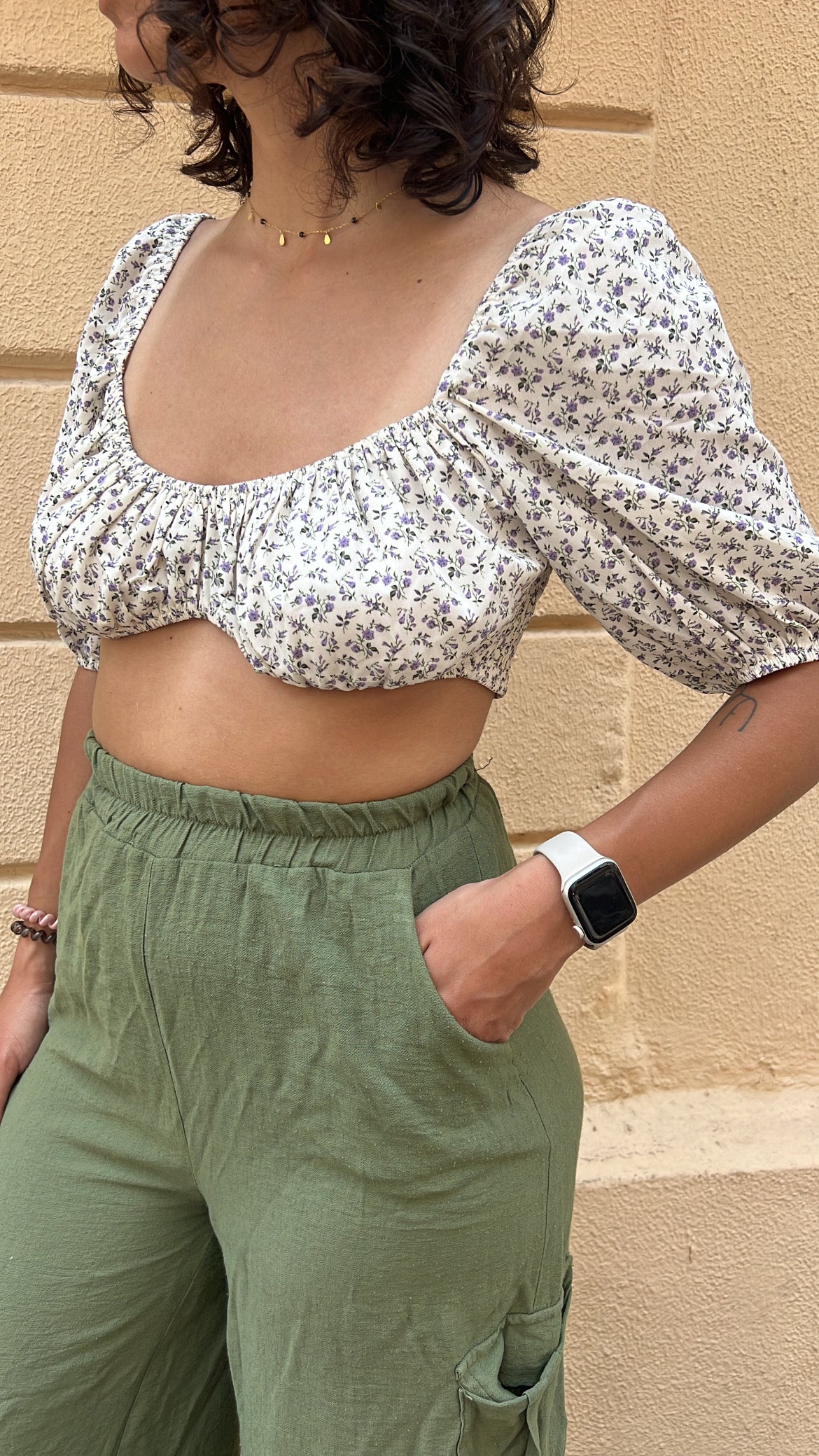 Lilac Floral Crop Top