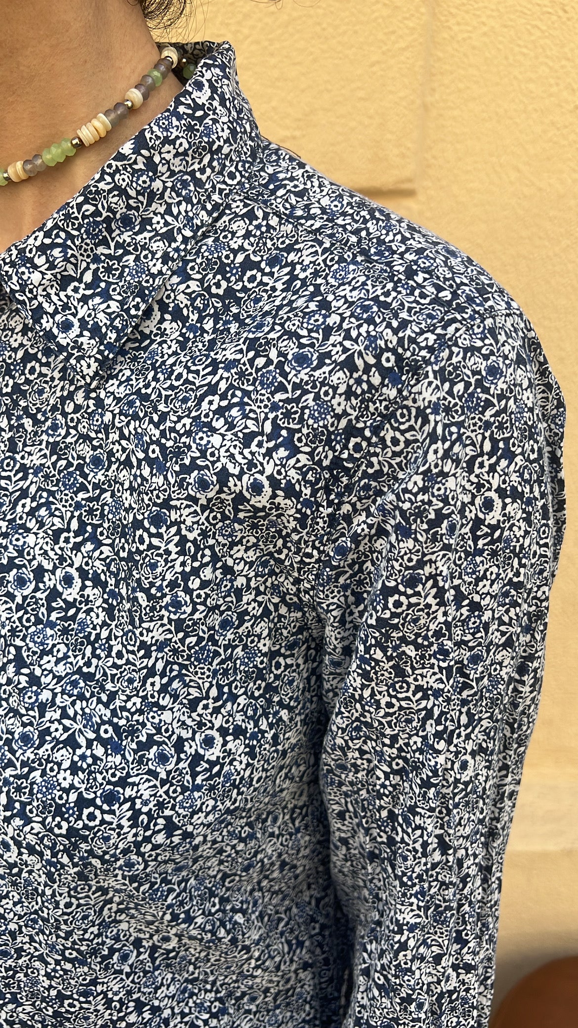 Dark Blue Ditsy Floral Shirt