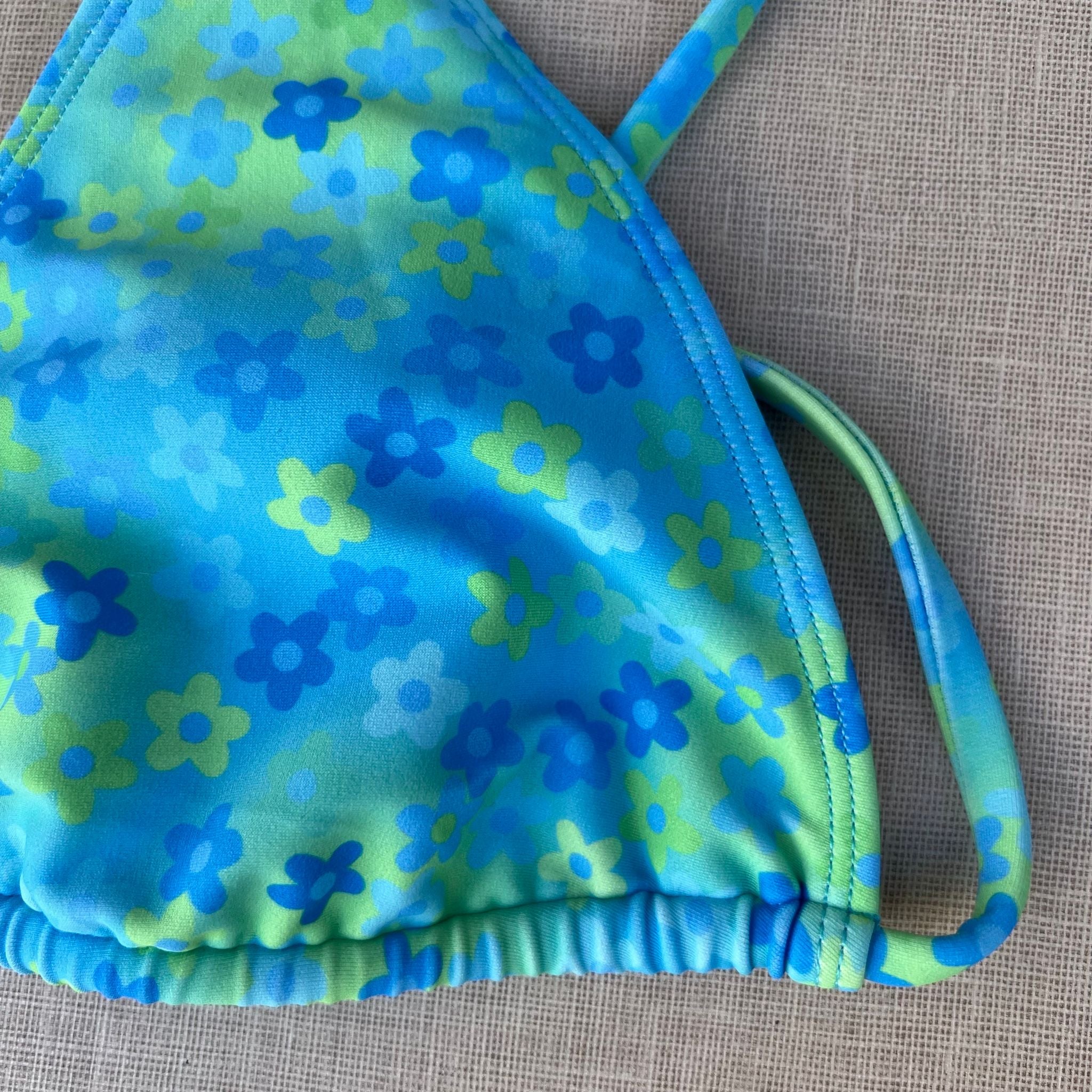 Floral Print Triangle Bikini Top