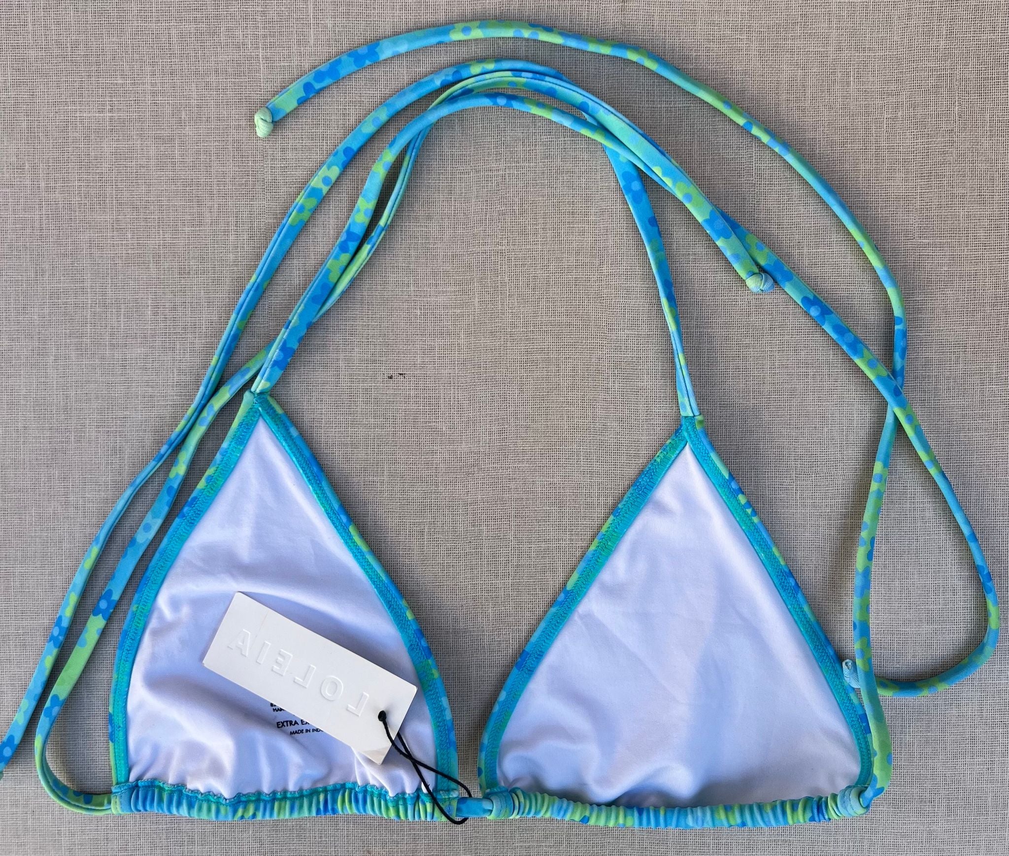 Floral Print Triangle Bikini Top