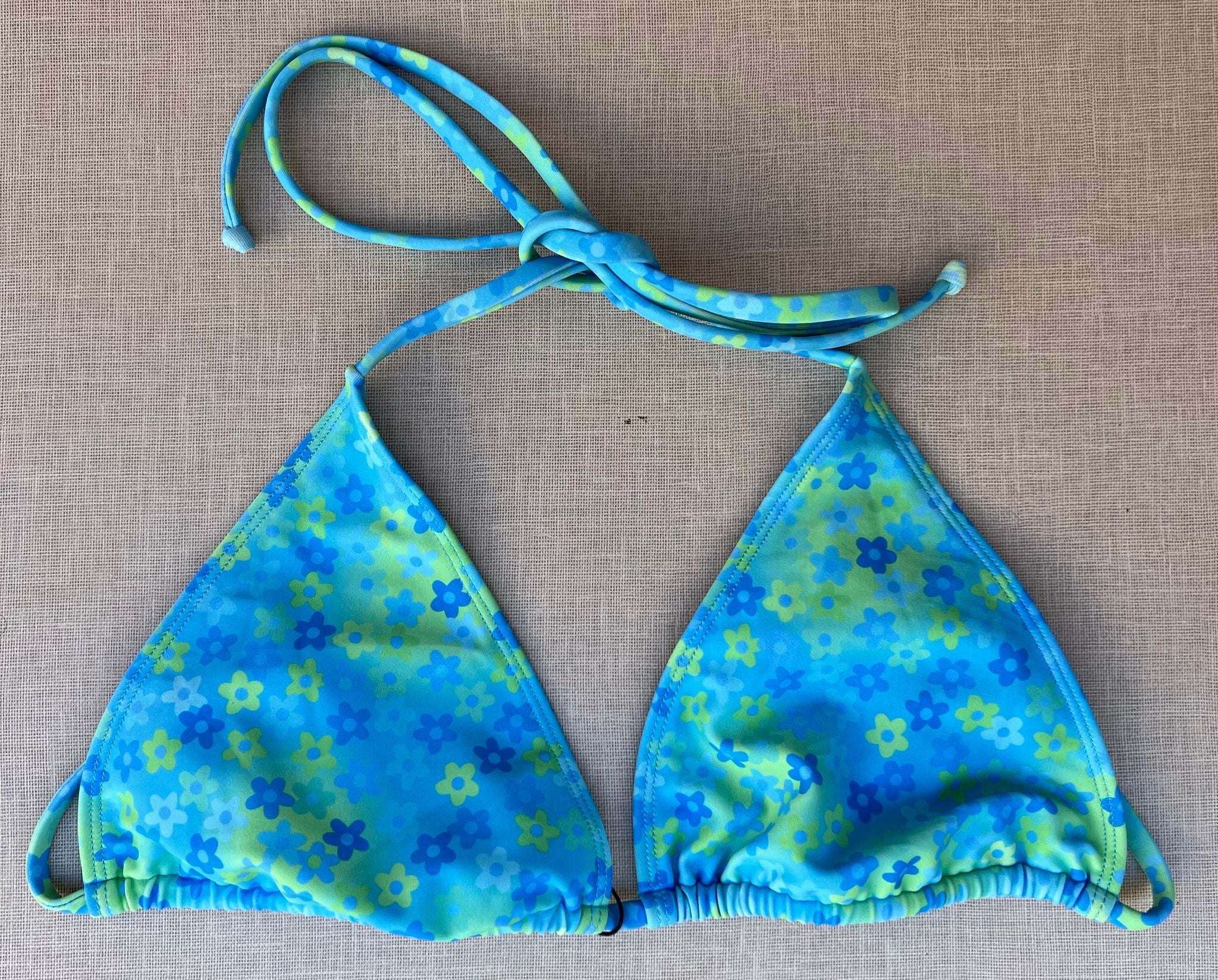 Floral Print Triangle Bikini Top