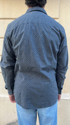 Charcoal Gray with Micro-Geometric Pattern Shirt