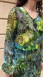 Sheer Green 60's Style Blouse