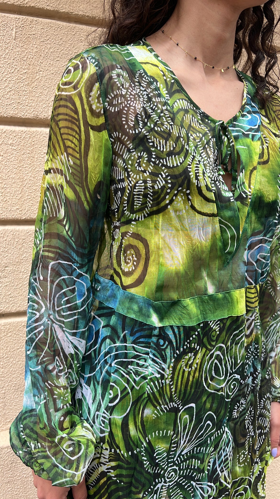 Sheer Green 60's Style Blouse