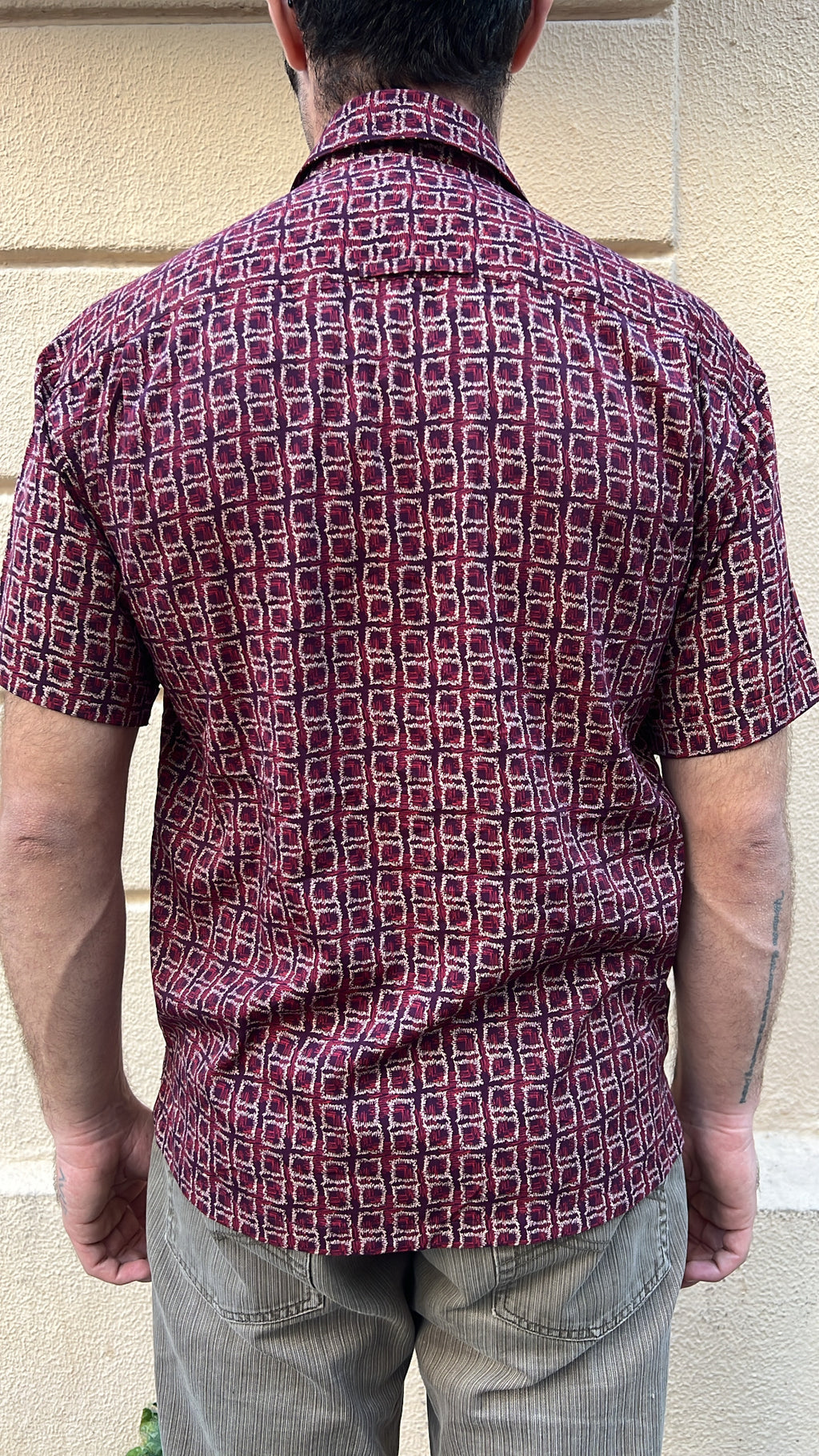 Burgundy Patterned Shirt