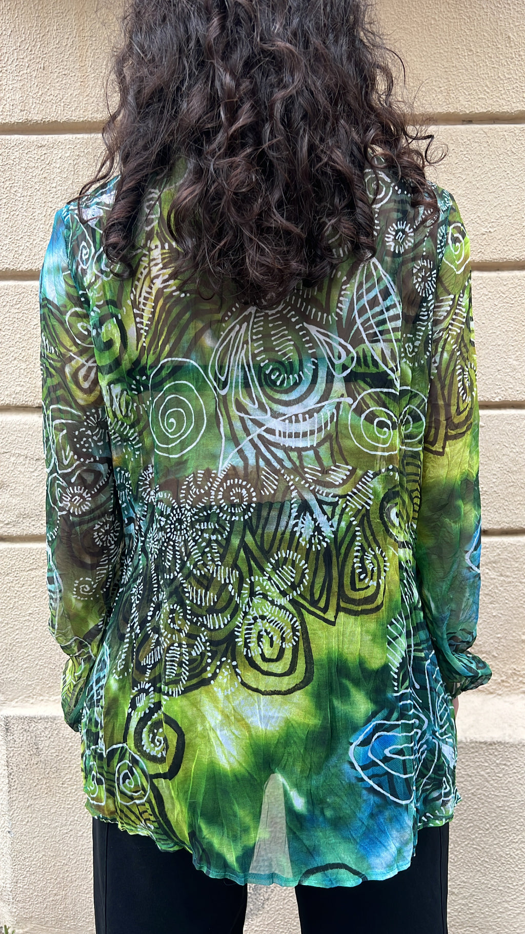 Sheer Green 60's Style Blouse